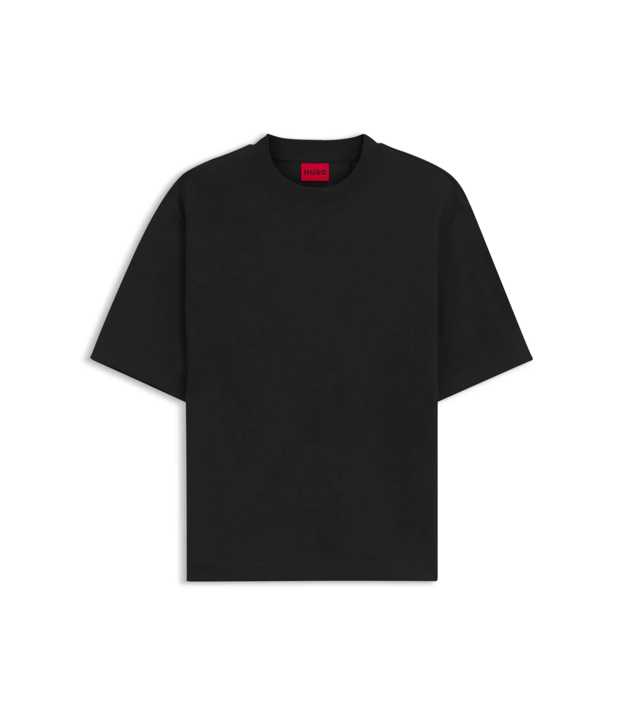 Hugo Overlock Stitch T-Shirt In A Relaxed Fit Black