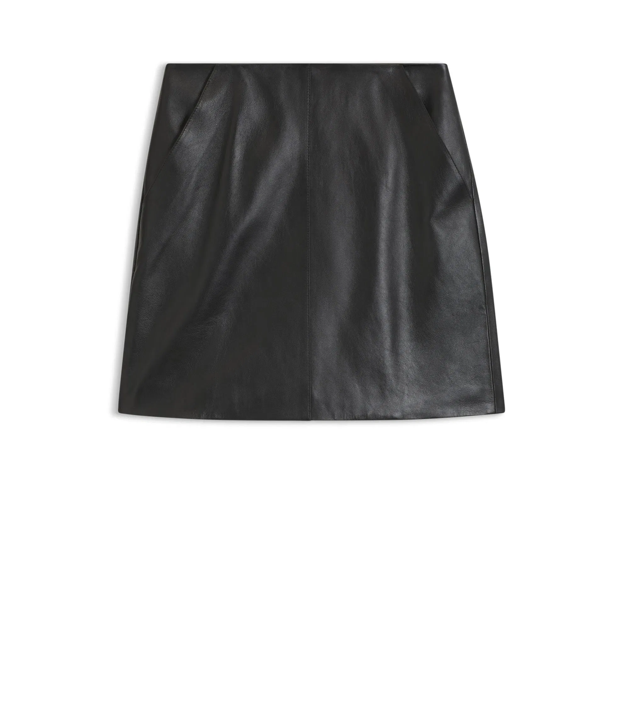 Boss Nappa Leather Skirt With Front Seam Black Women's