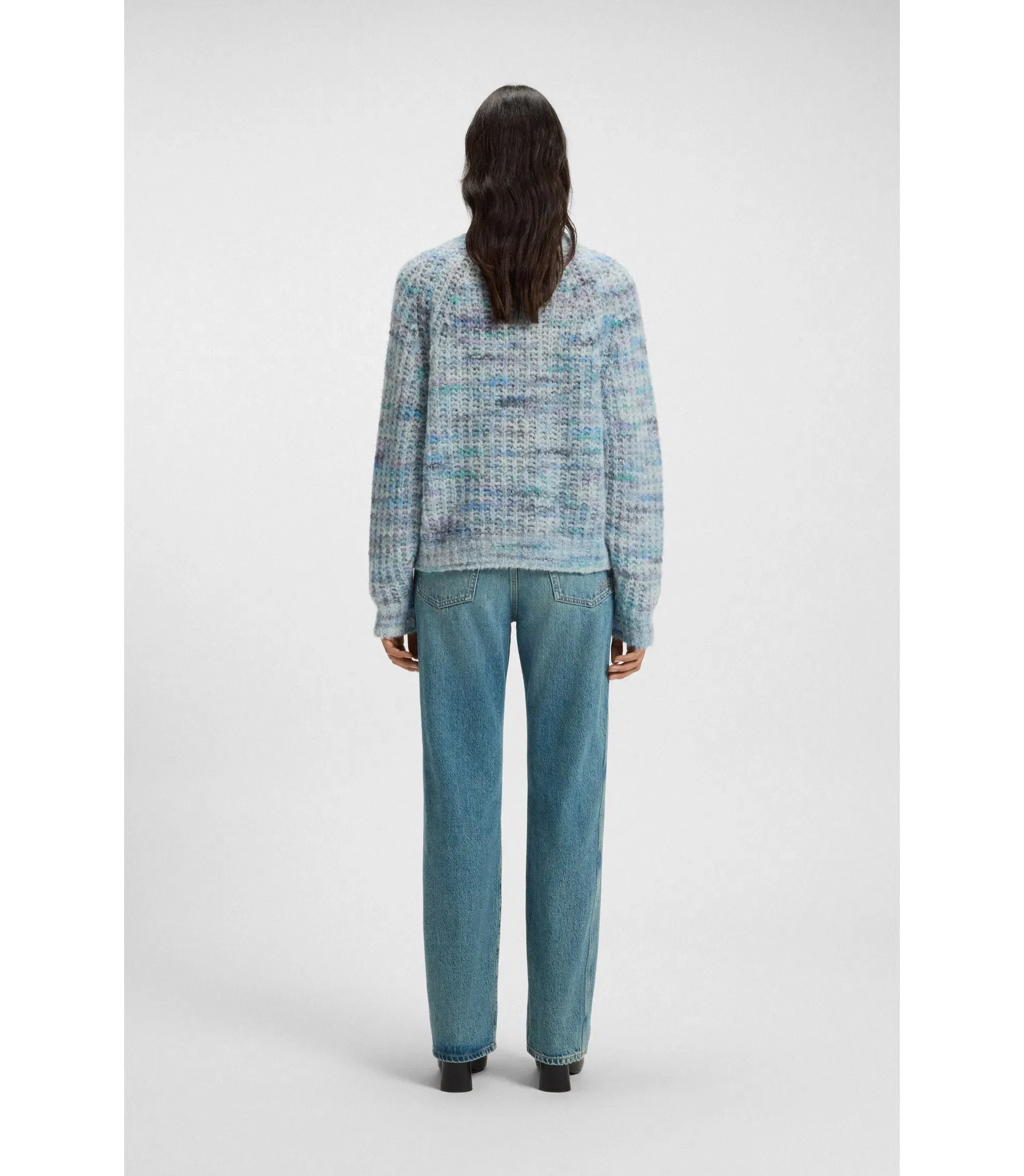 Boss Multicoloured Yarn Sweater In An Alpaca Blend Patterned Women's