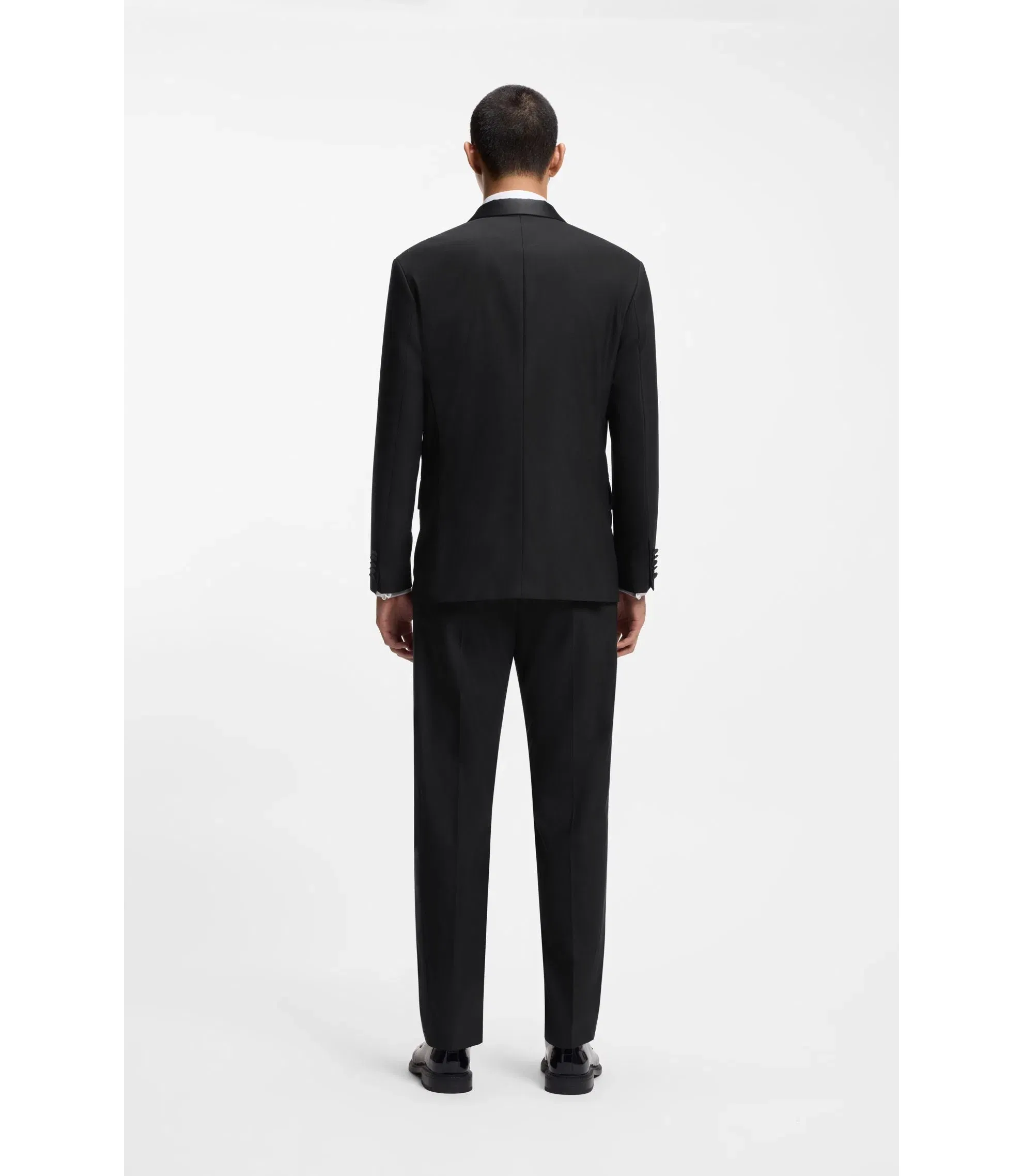 Hugo Modern Fit Tuxedo Jacket With Shawl Lapels Black