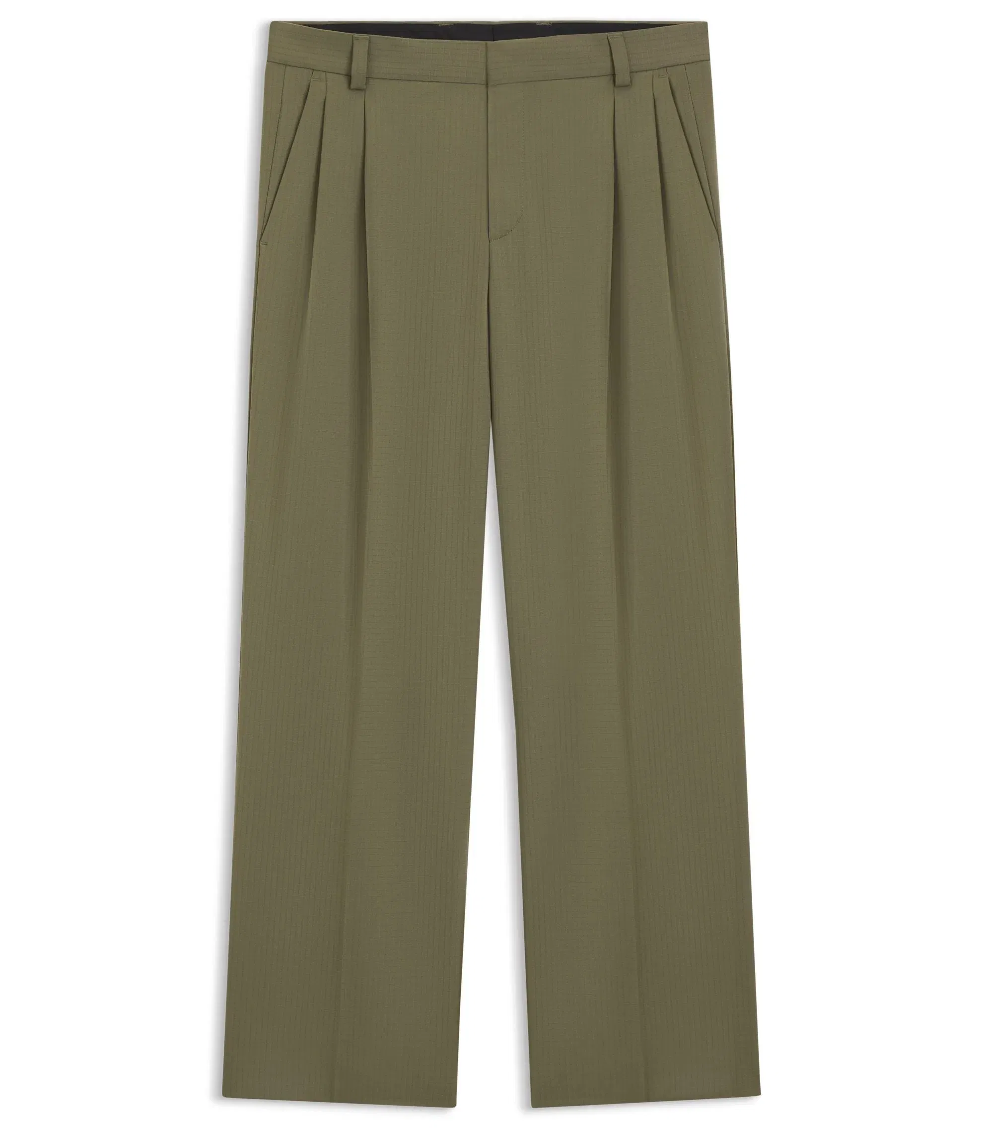 Hugo Modern Fit Trousers In Stretch Ripstop Light Green