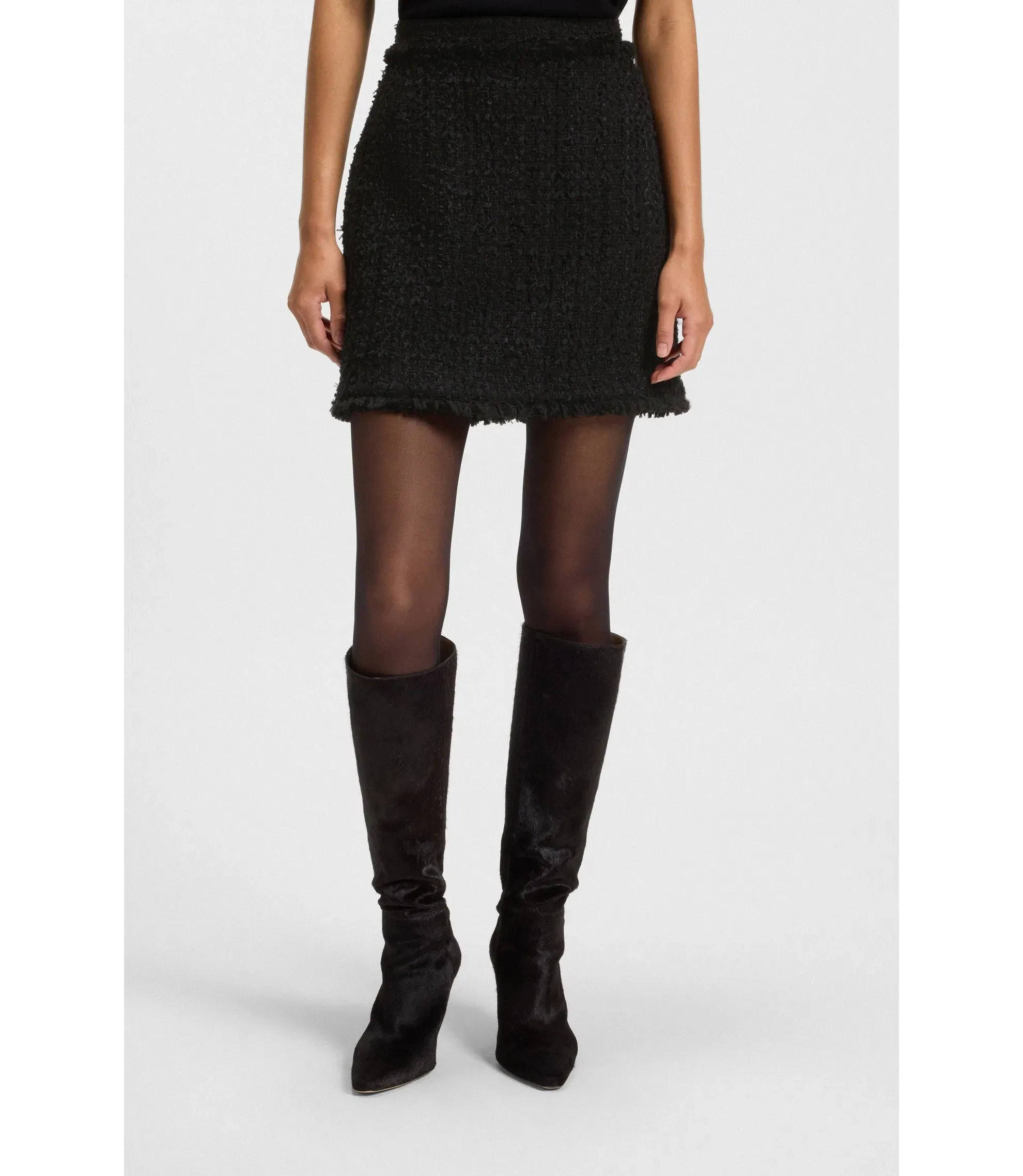 Boss Mini Skirt In Velvet Tweed Patterned Women's