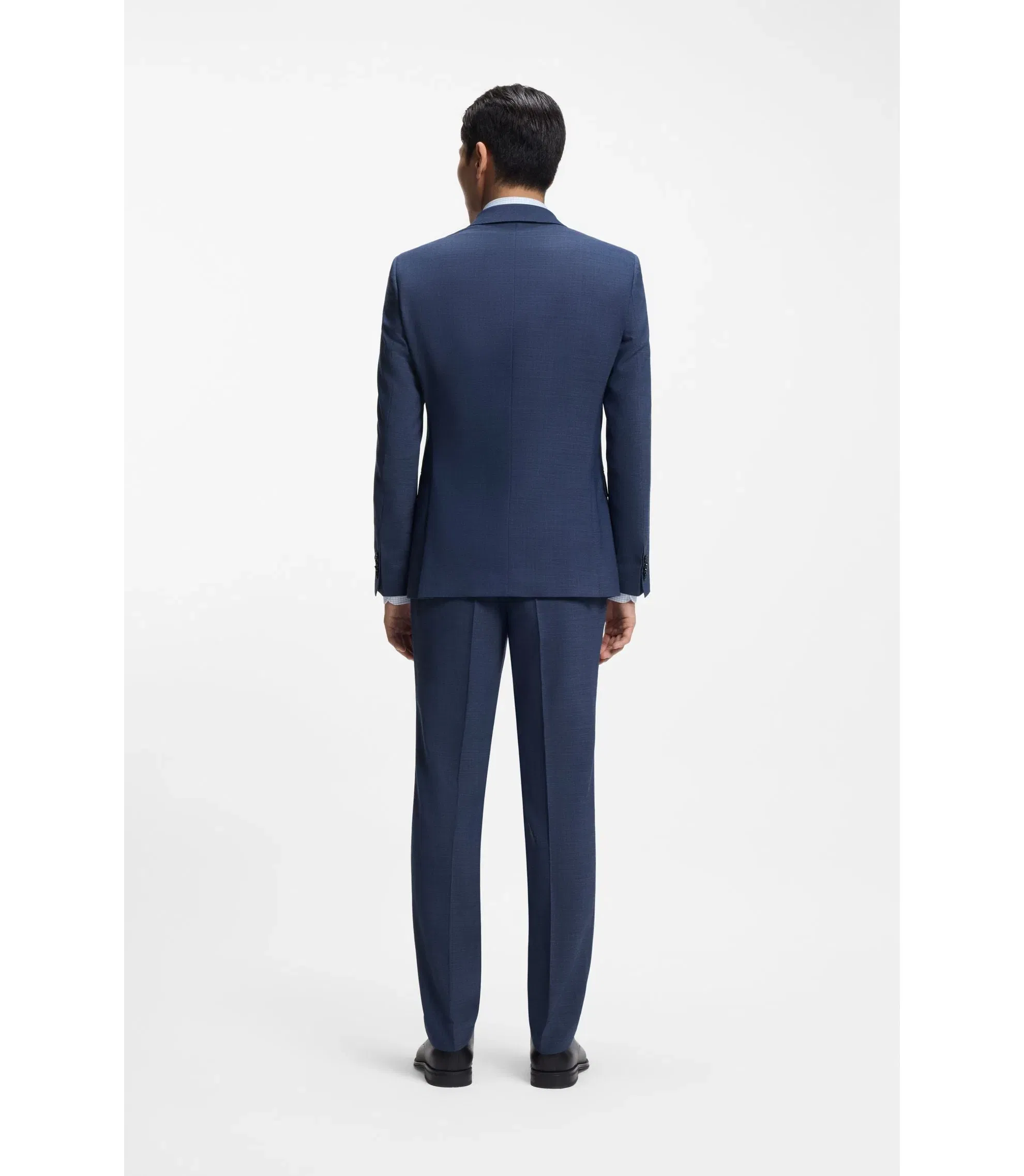 Boss Micro Patterned Two Piece Slim Fit Suit In Stretch Cloth Light Blue