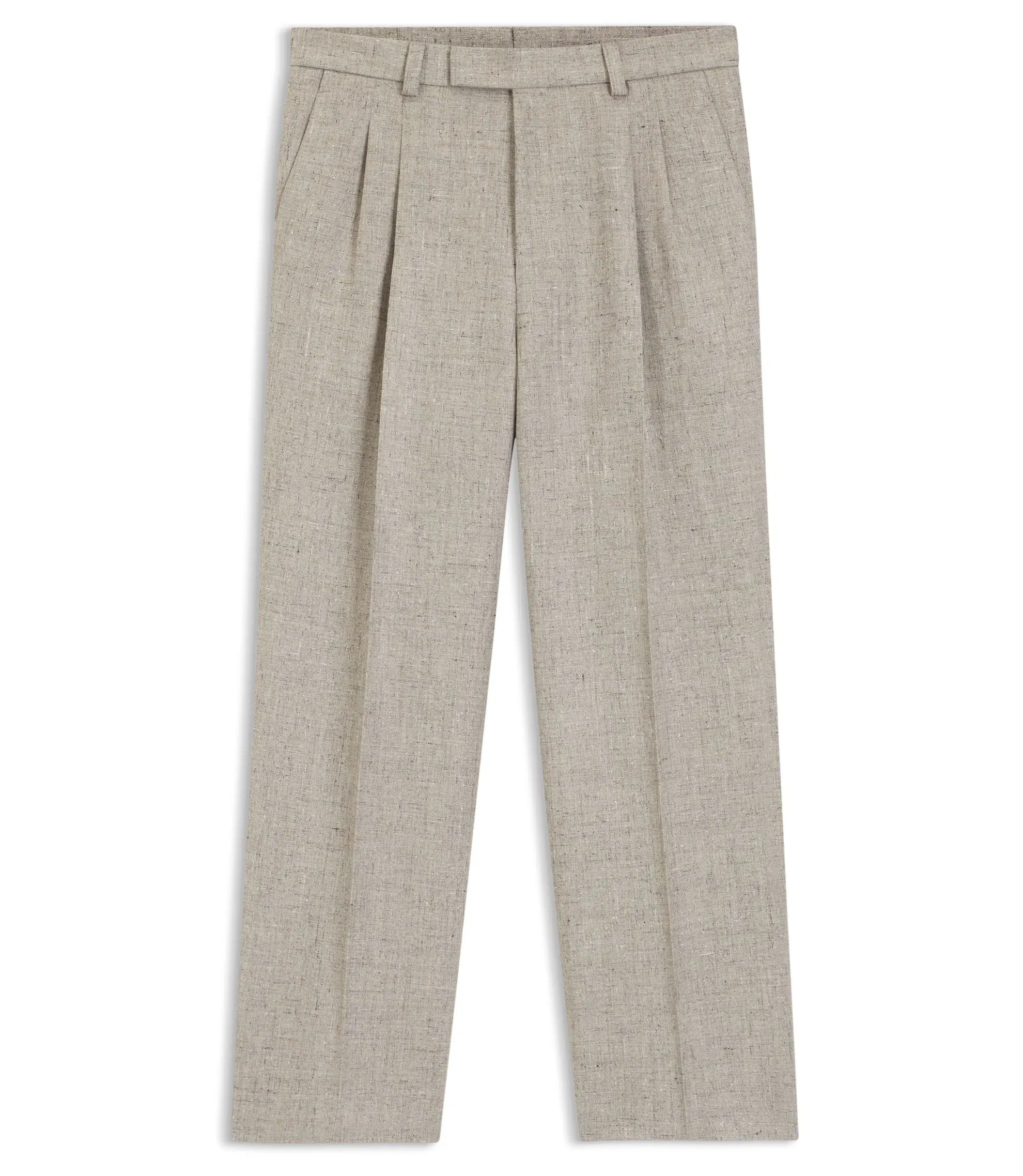 Boss Micro Patterned Trousers In An Oversized Fit Light Beige