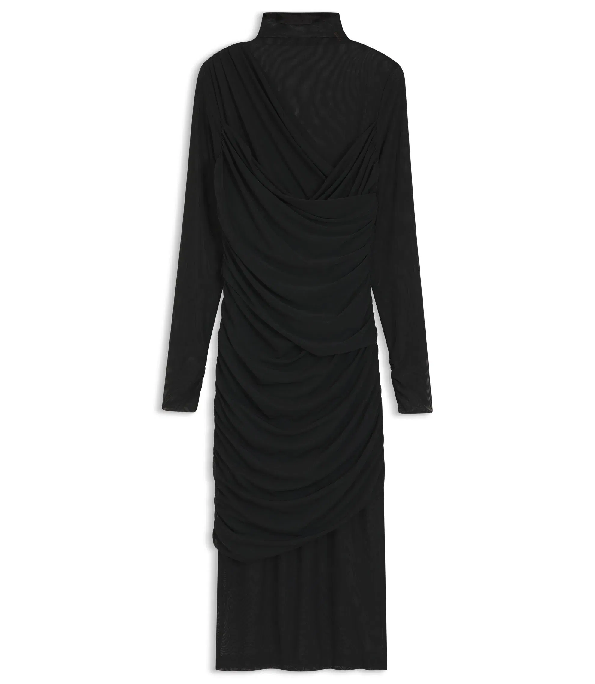 Boss Mesh Panel Dress In A Slim Fit Black Women's