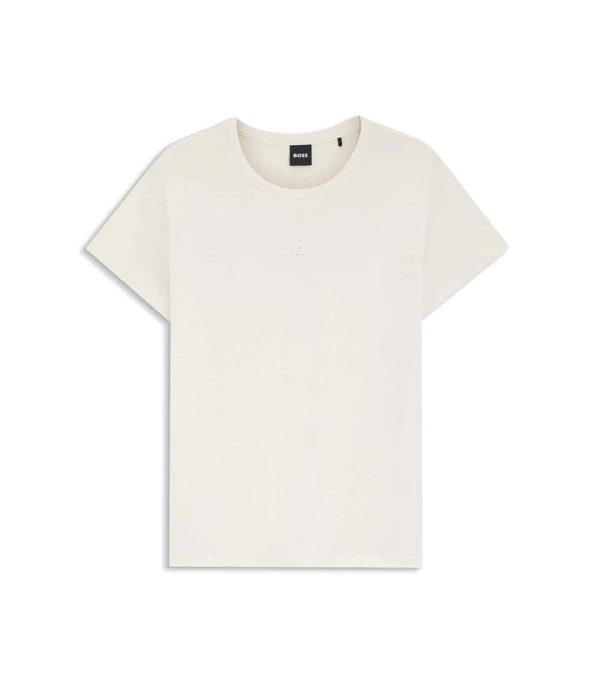 Boss Mercerised Cotton T-Shirt In A Regular Fit White Women's
