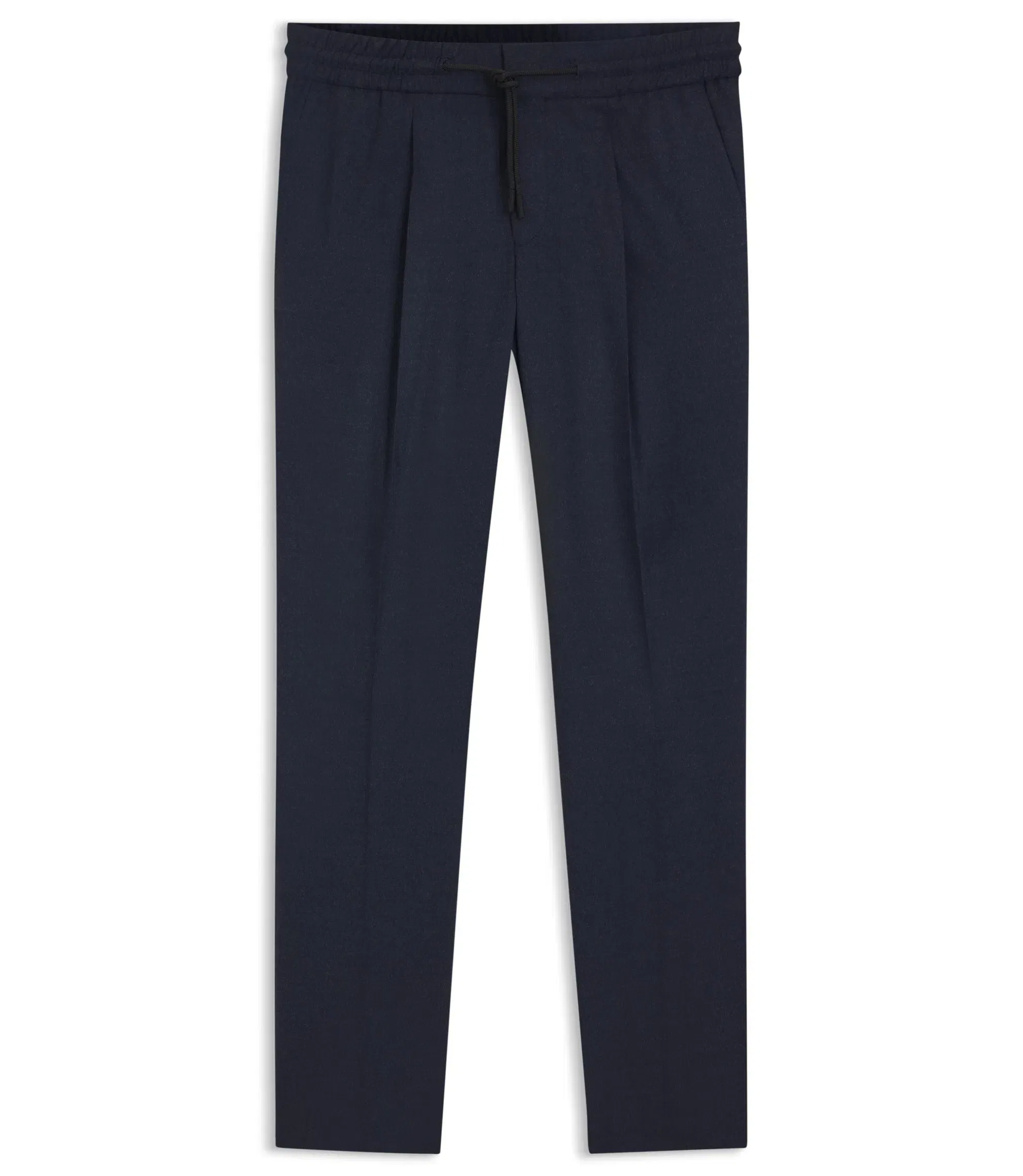 Hugo Melange Slim Fit Trousers In Stretch Flannel Dark Blue