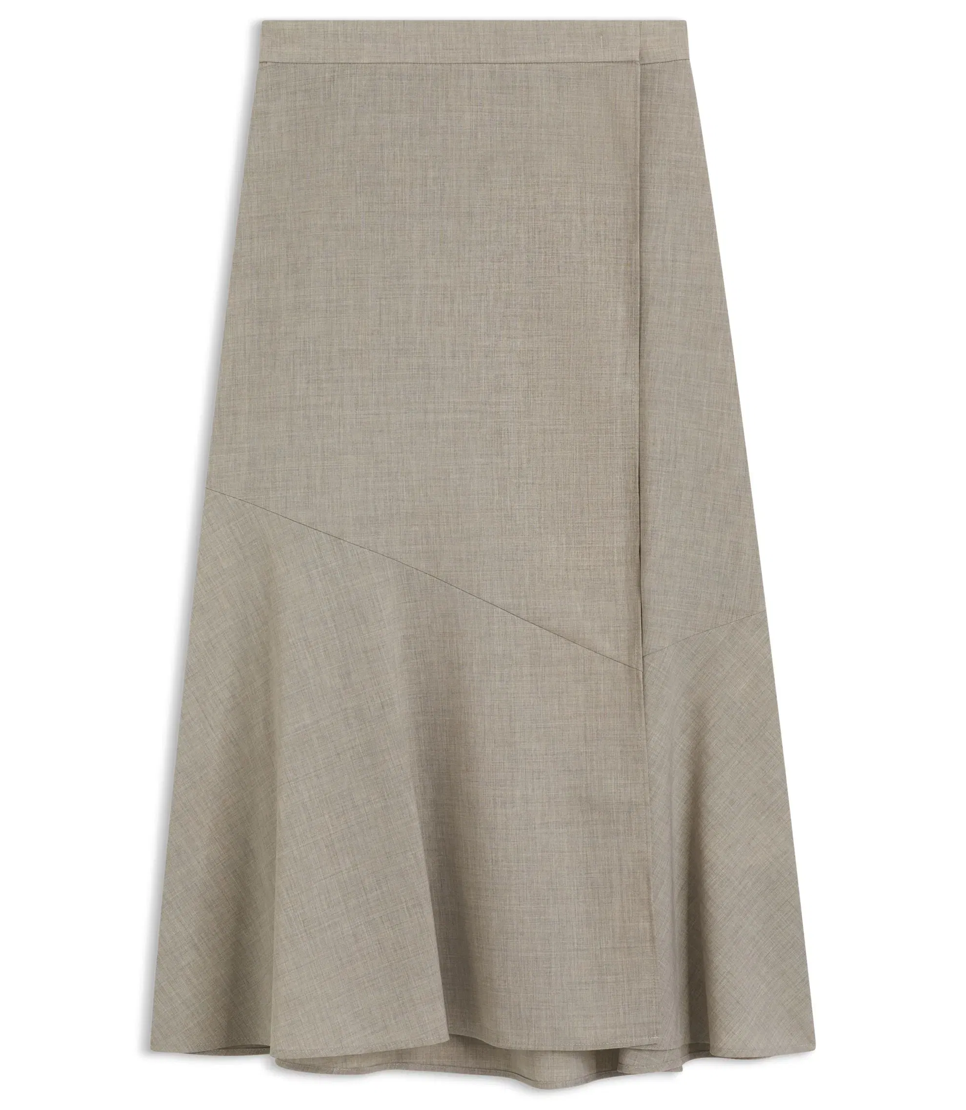 Boss Melange A Line Skirt In Virgin Wool Light Beige Women's