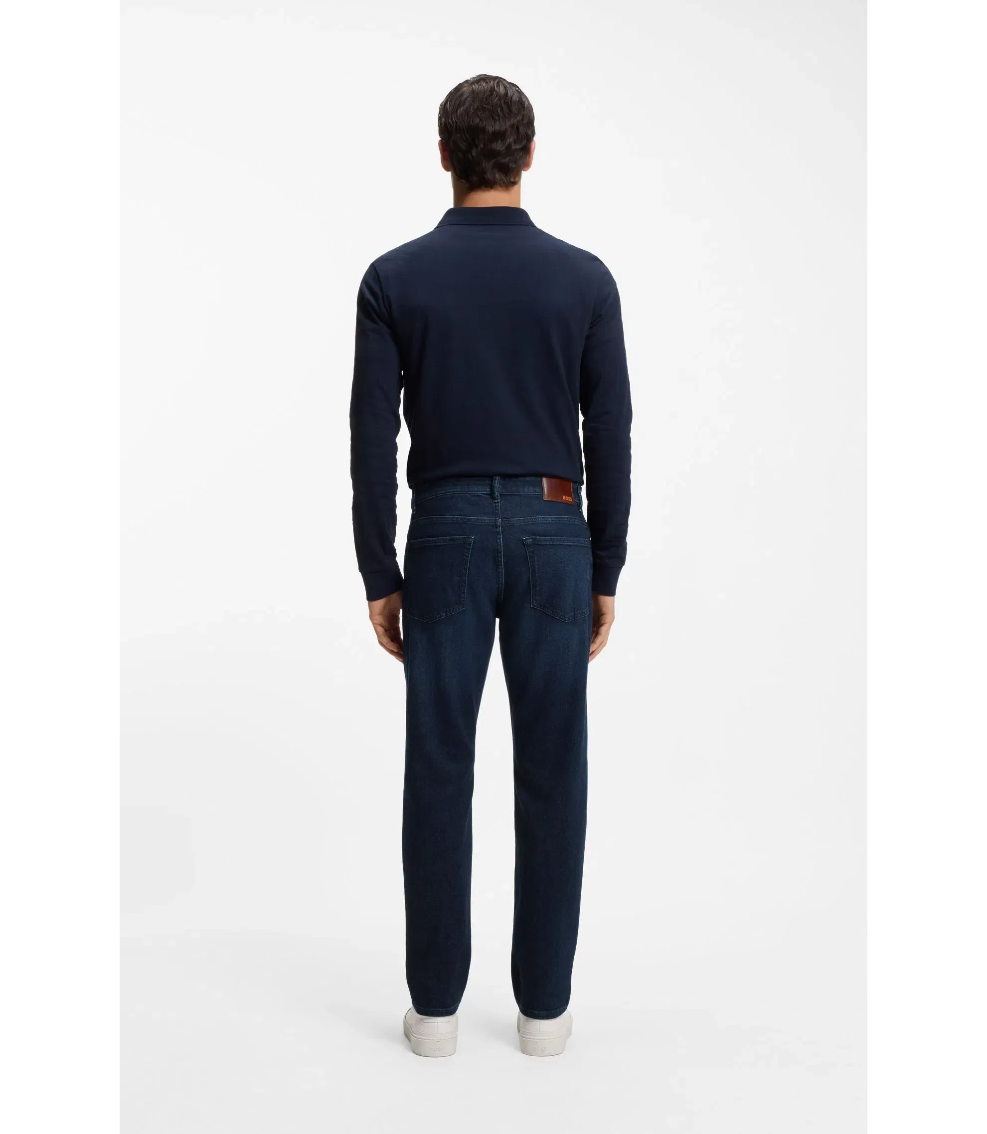 Boss Maine Regular Fit Jeans In Blue Comfort Stretch Denim Dark Blue