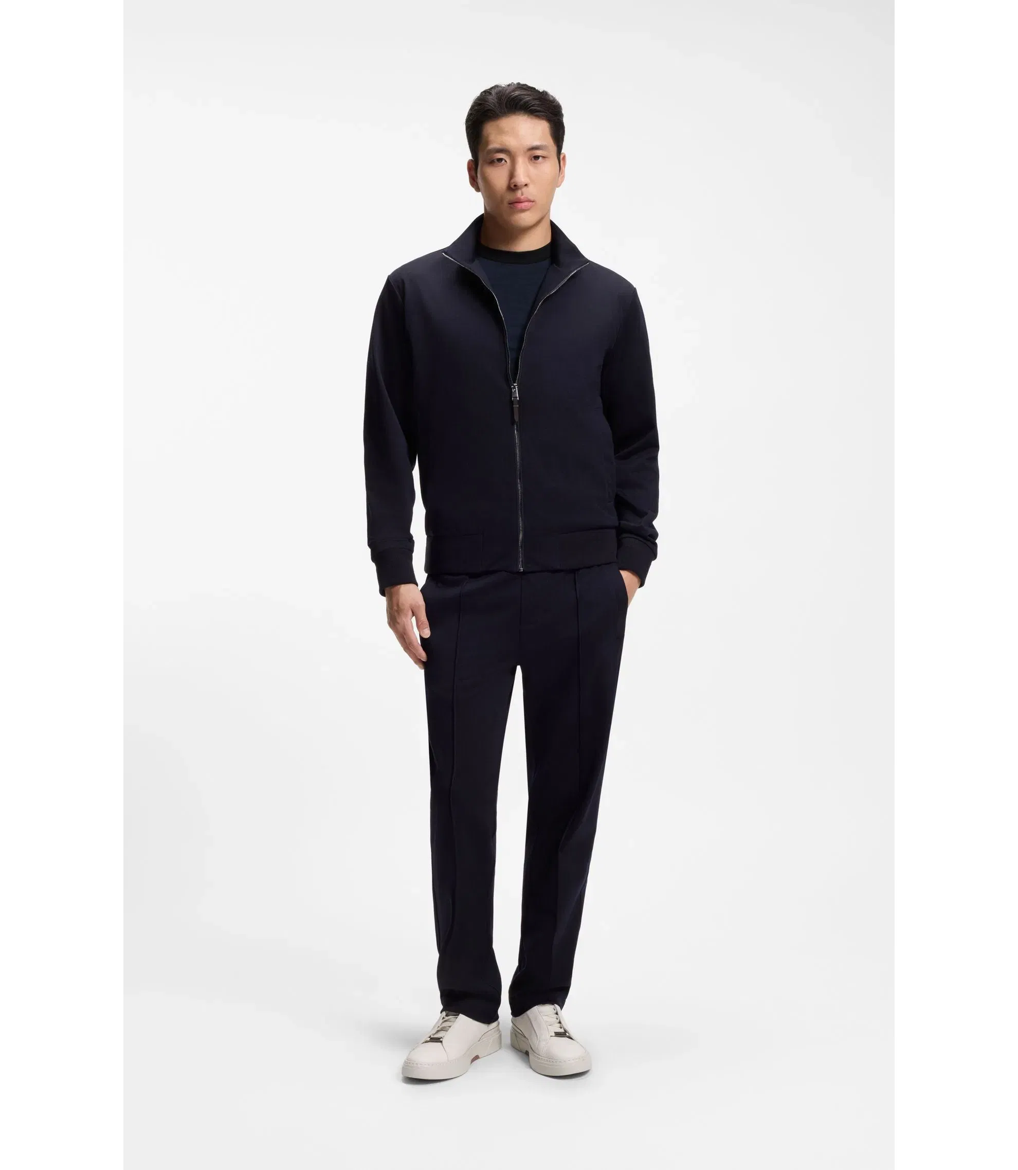 Boss Luxe Travel Wool T-Shirt With Fk Collar Light Blue