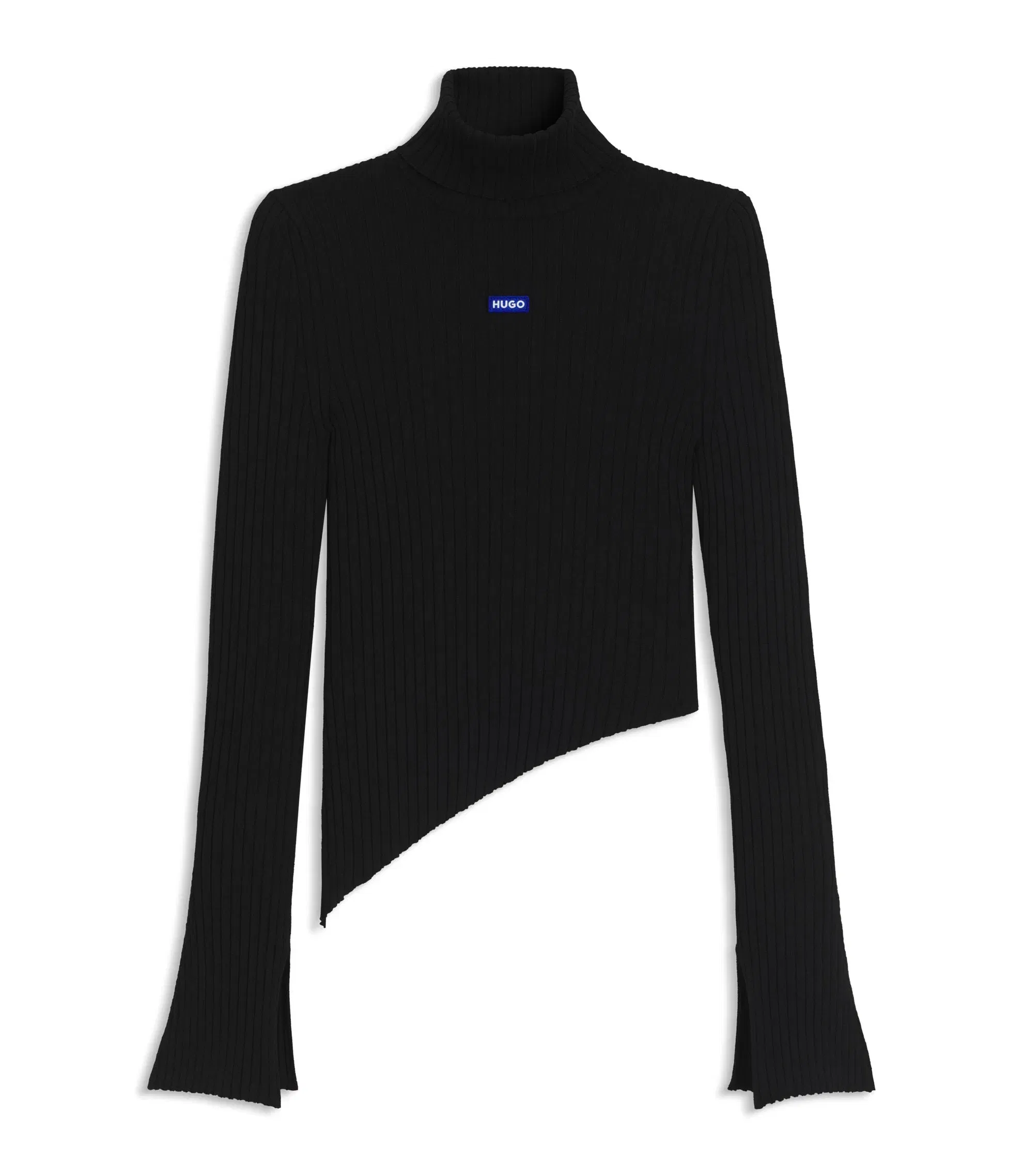 Hugo Logo Badge Sweater With Asymmetric Him Black Women's