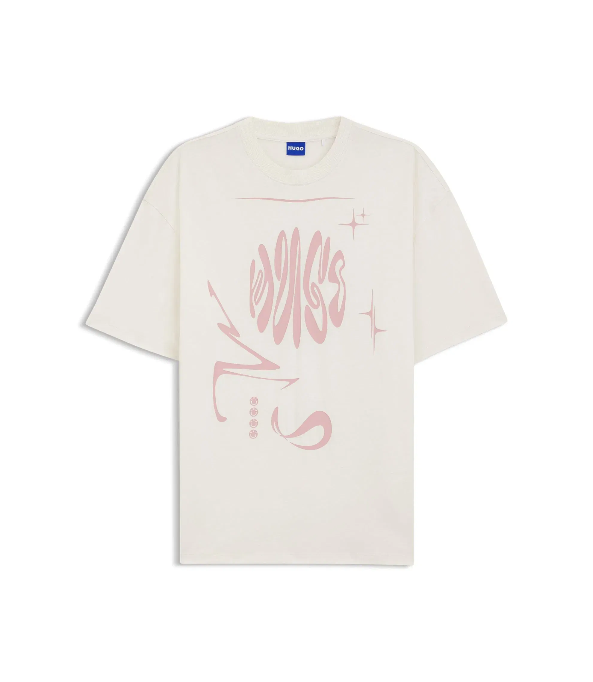 Hugo Logo Artwork T-Shirt In Cotton Jersey White Women's