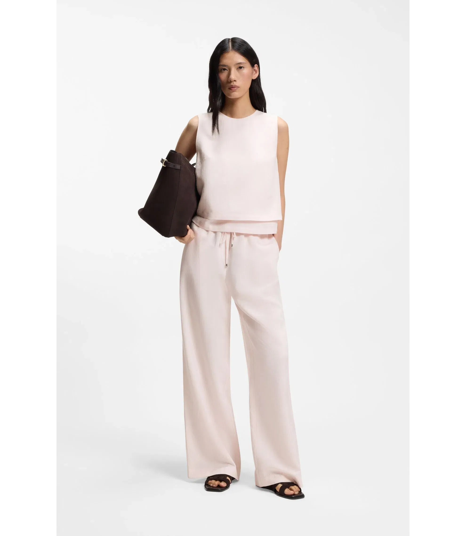 Boss Layered Top With Open Back Light Pink Women's