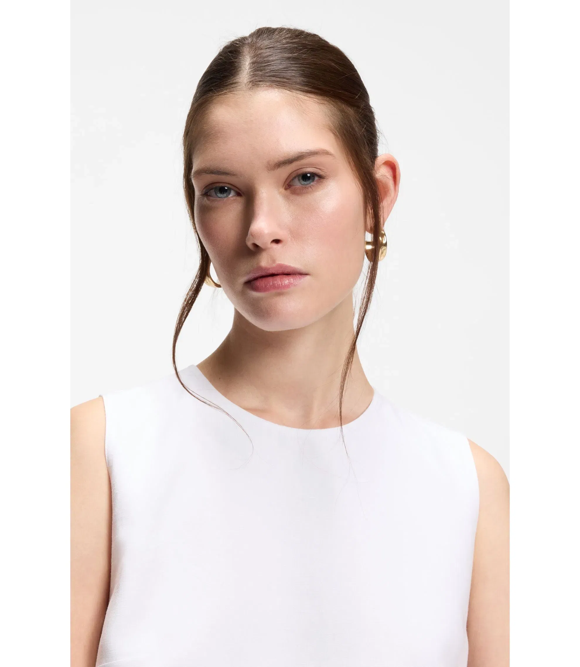 Boss Layered Top With Open Back White Women's