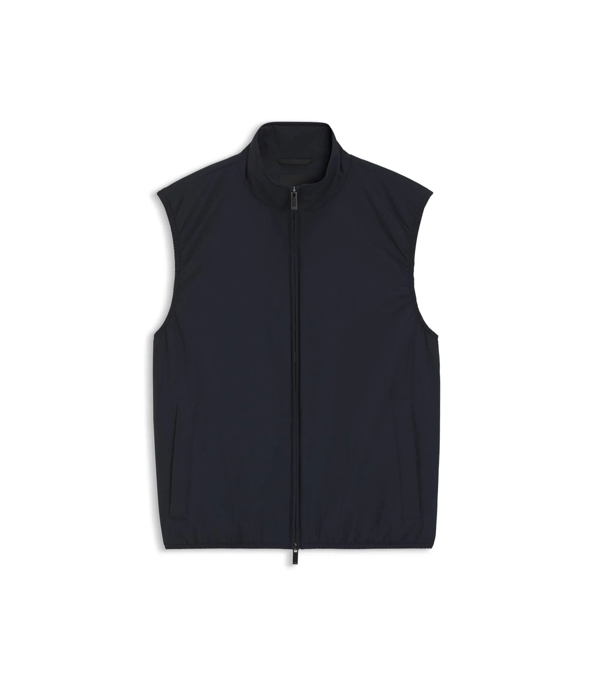 Boss Knit Trim Gilet With Water Repellent Finish Dark Blue