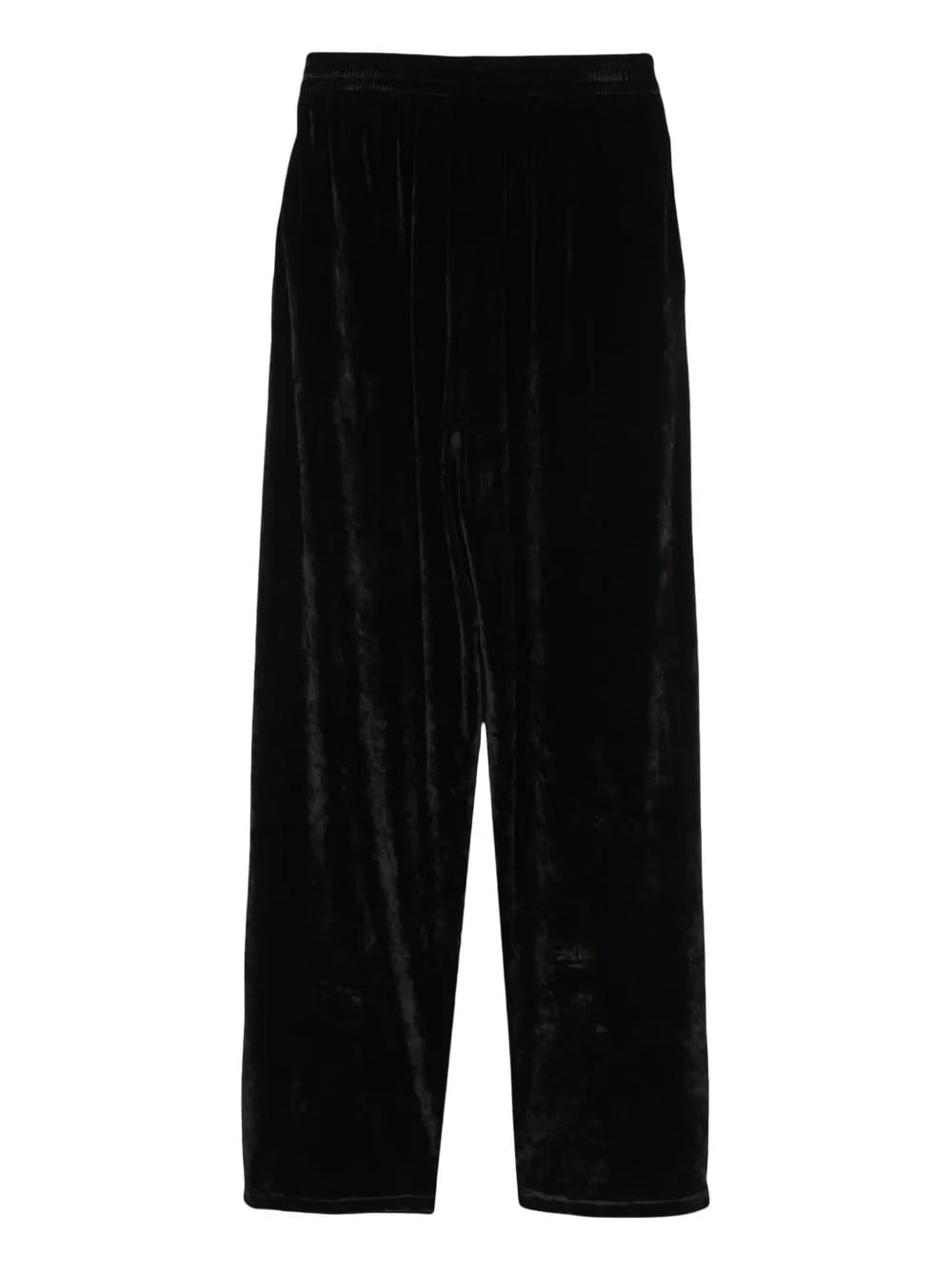 velvet-effect straight-leg trousers
