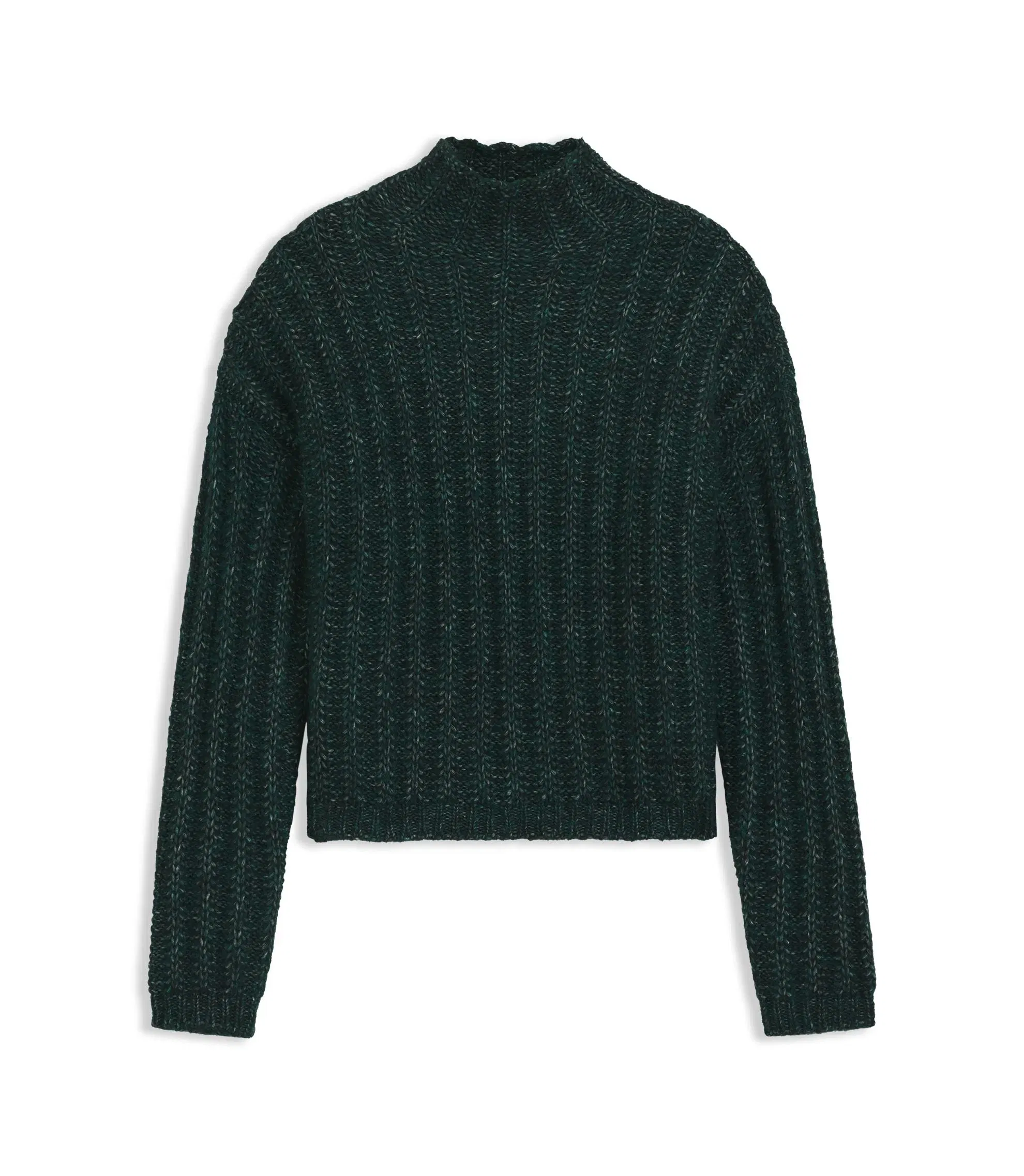 Hugo Knitted Sweater With Bold Ribbed Structure Dark Green Women's