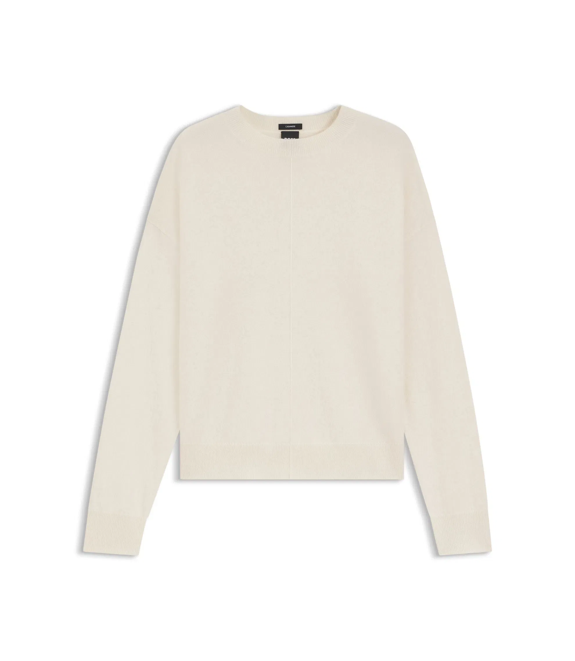 Boss Knitted Sweater In 100 Cashmere White Women's