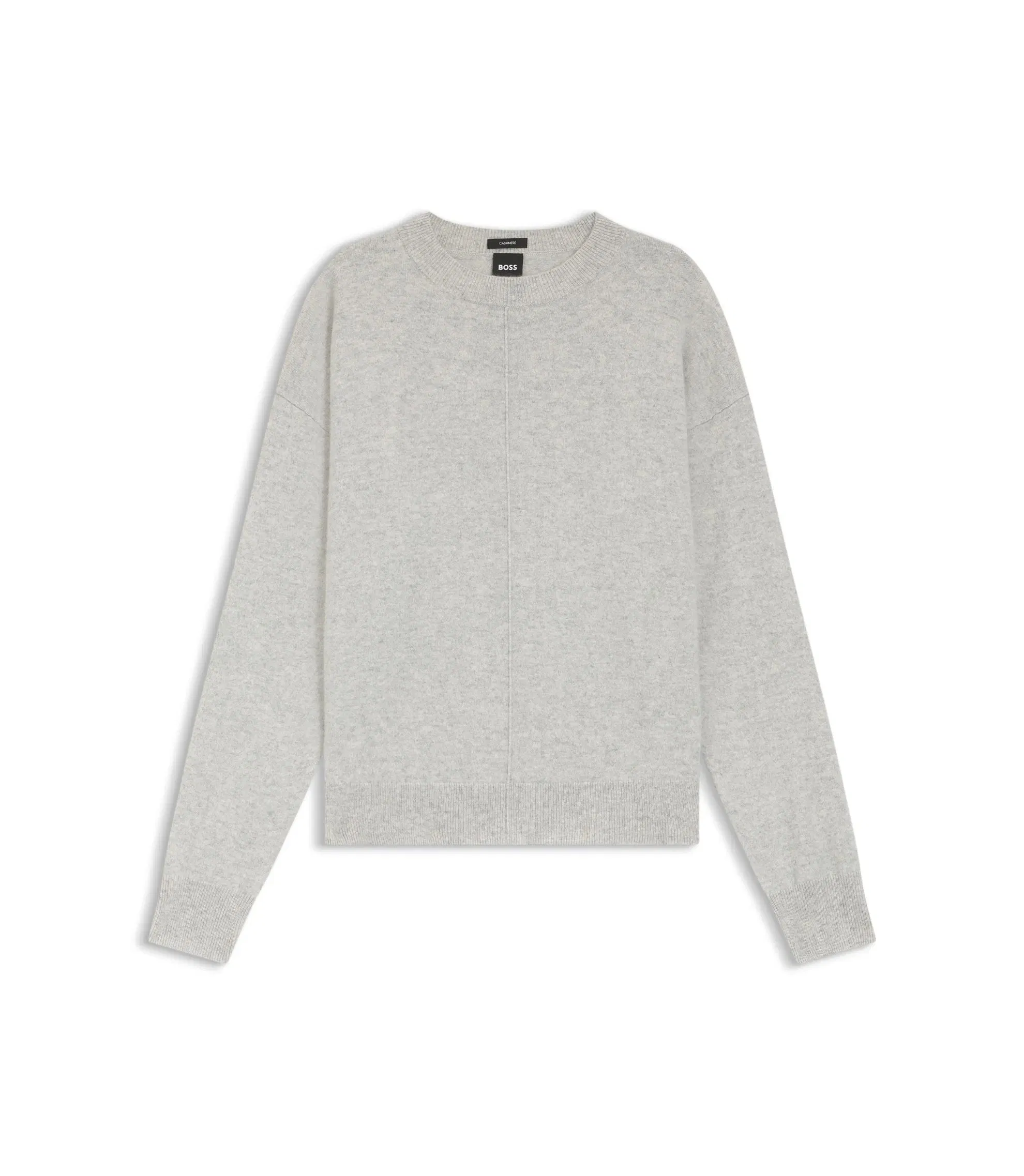 Boss Knitted Sweater In 100 Cashmere Light Grey Women's