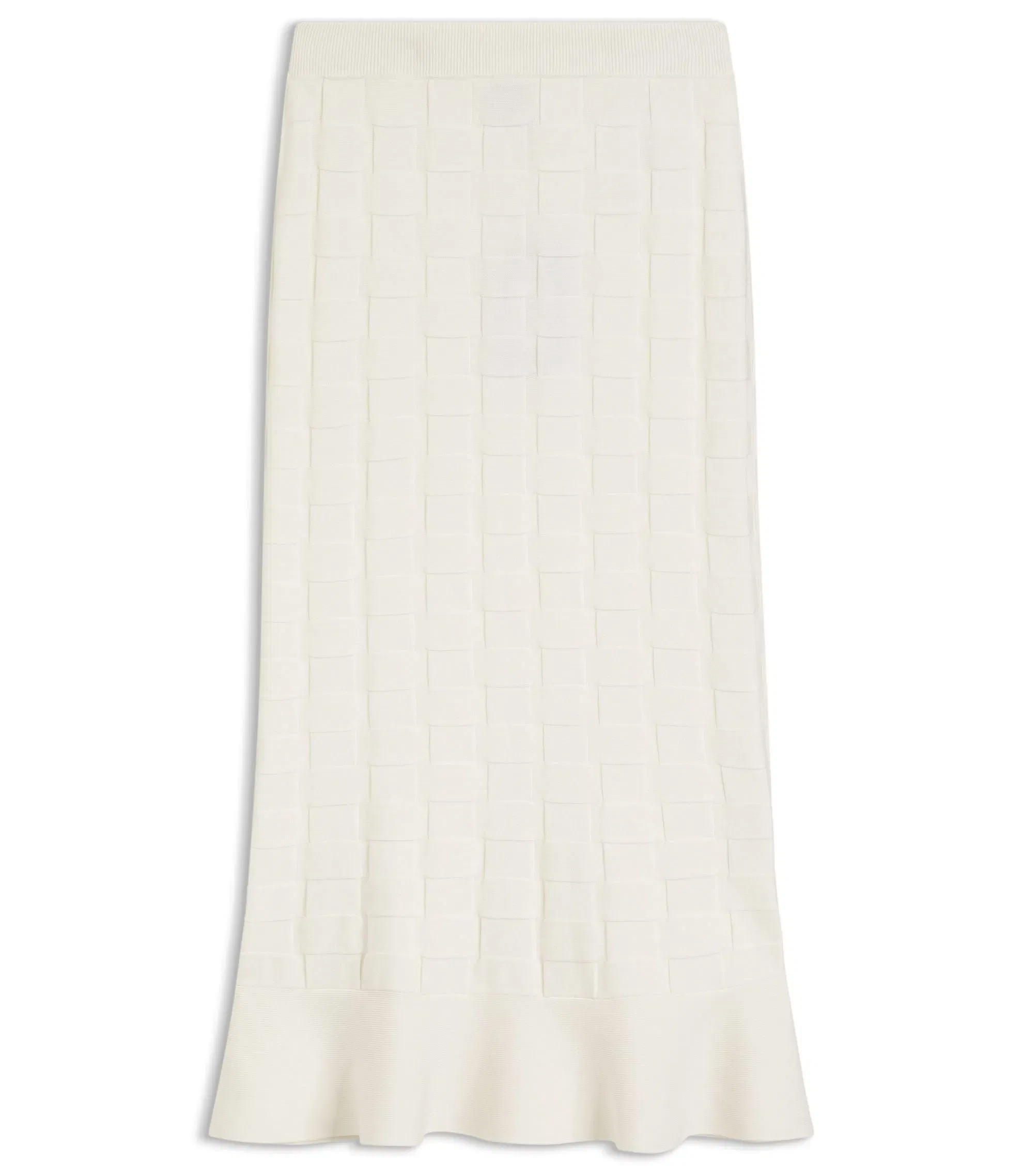 Boss Knitted Skirt With Check Texture White Women's