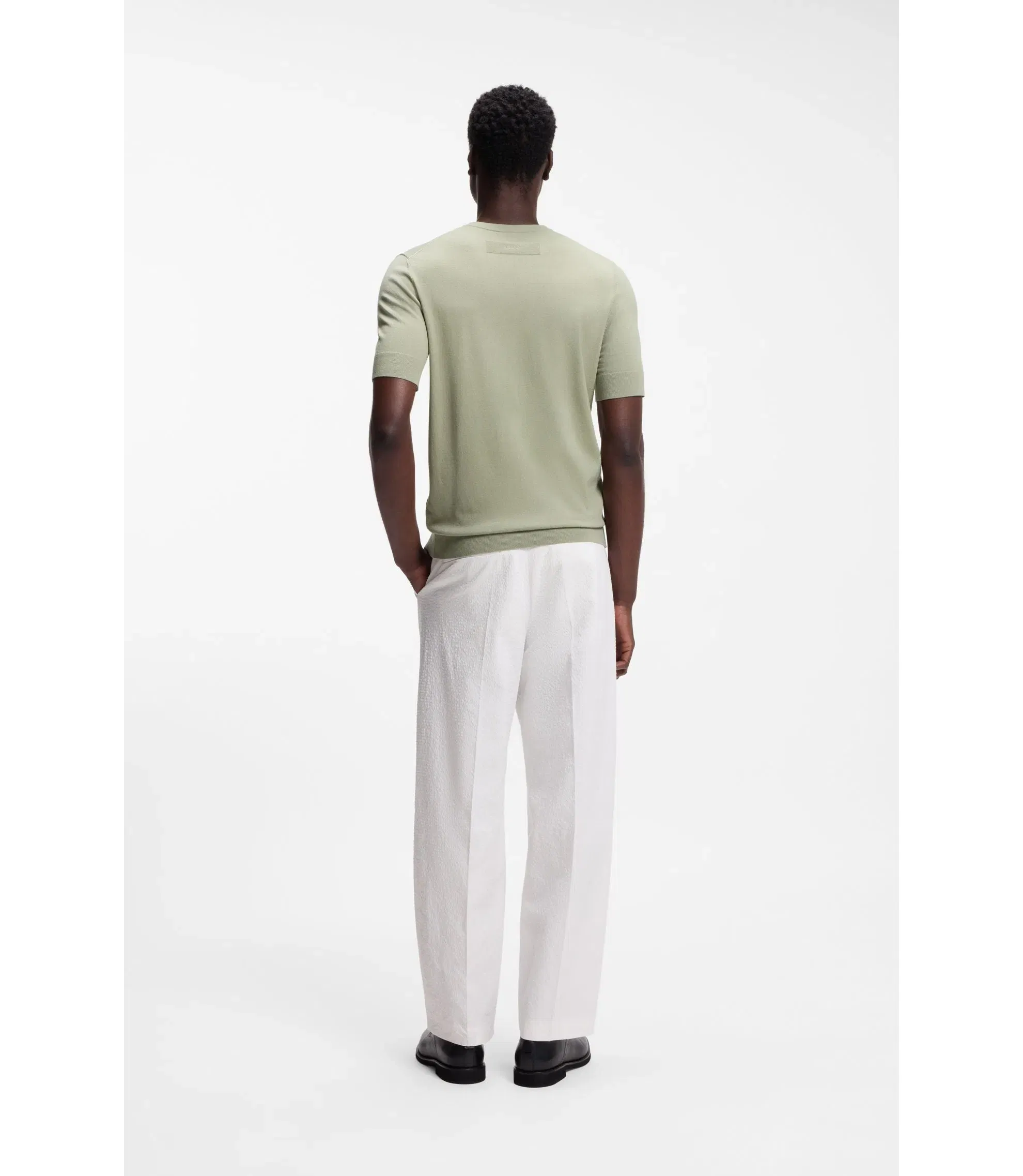 Hugo Knit Sweater In A Regular Fit Light Green