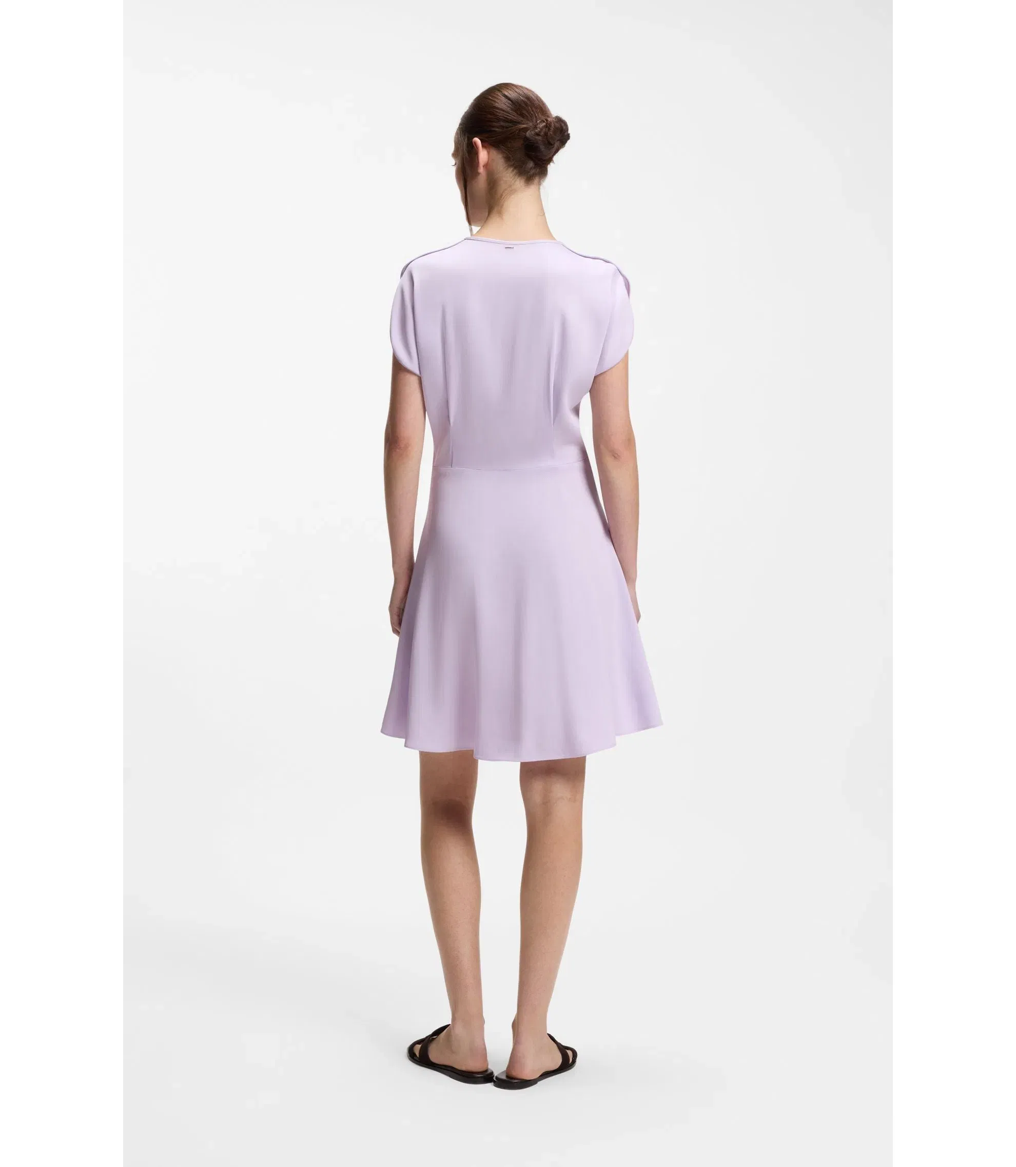Boss Keyhole Neckline Dress With Wrap Detail Light Purple Women's