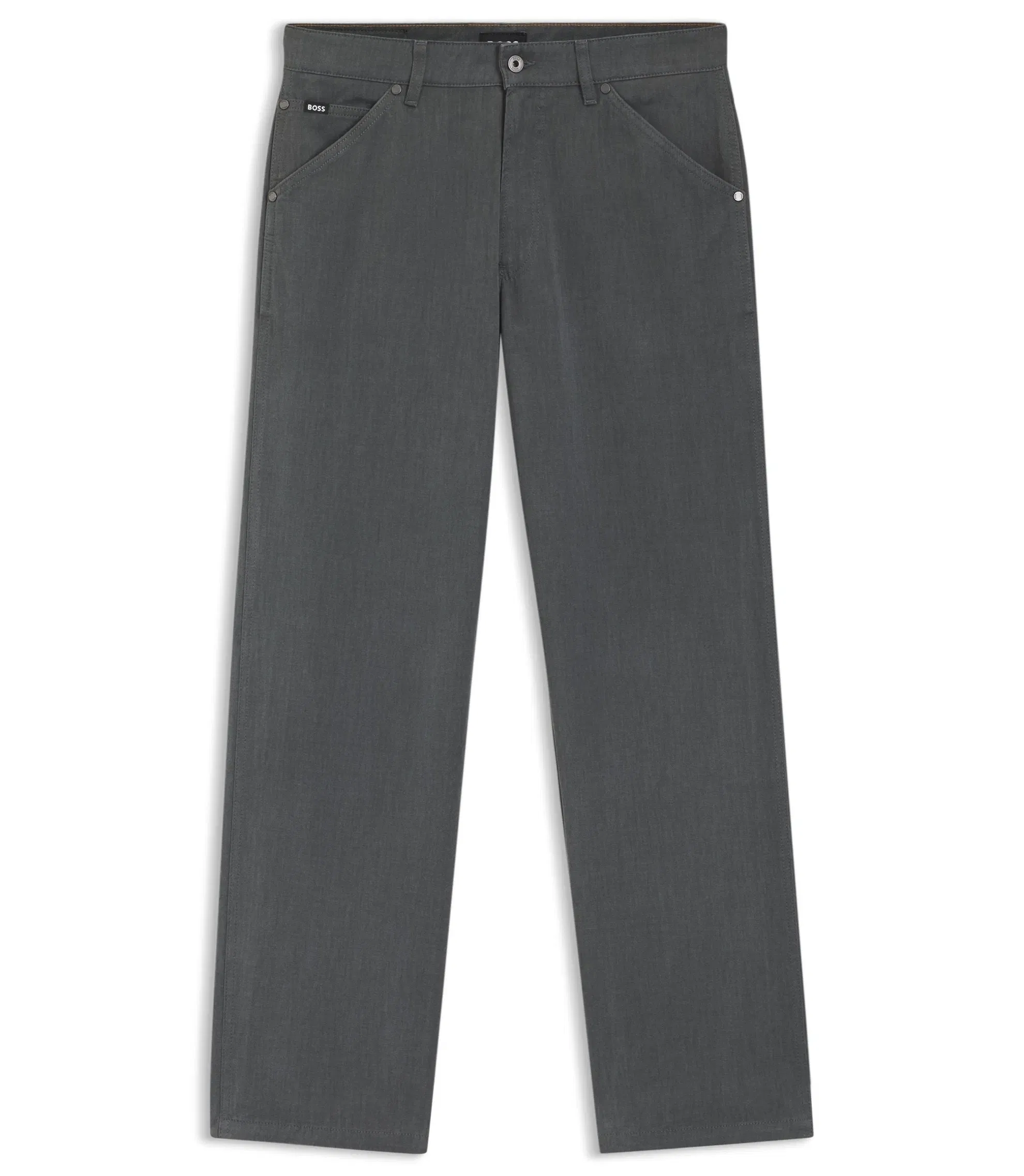 Boss Jeans In Melange Cotton Denim Grey