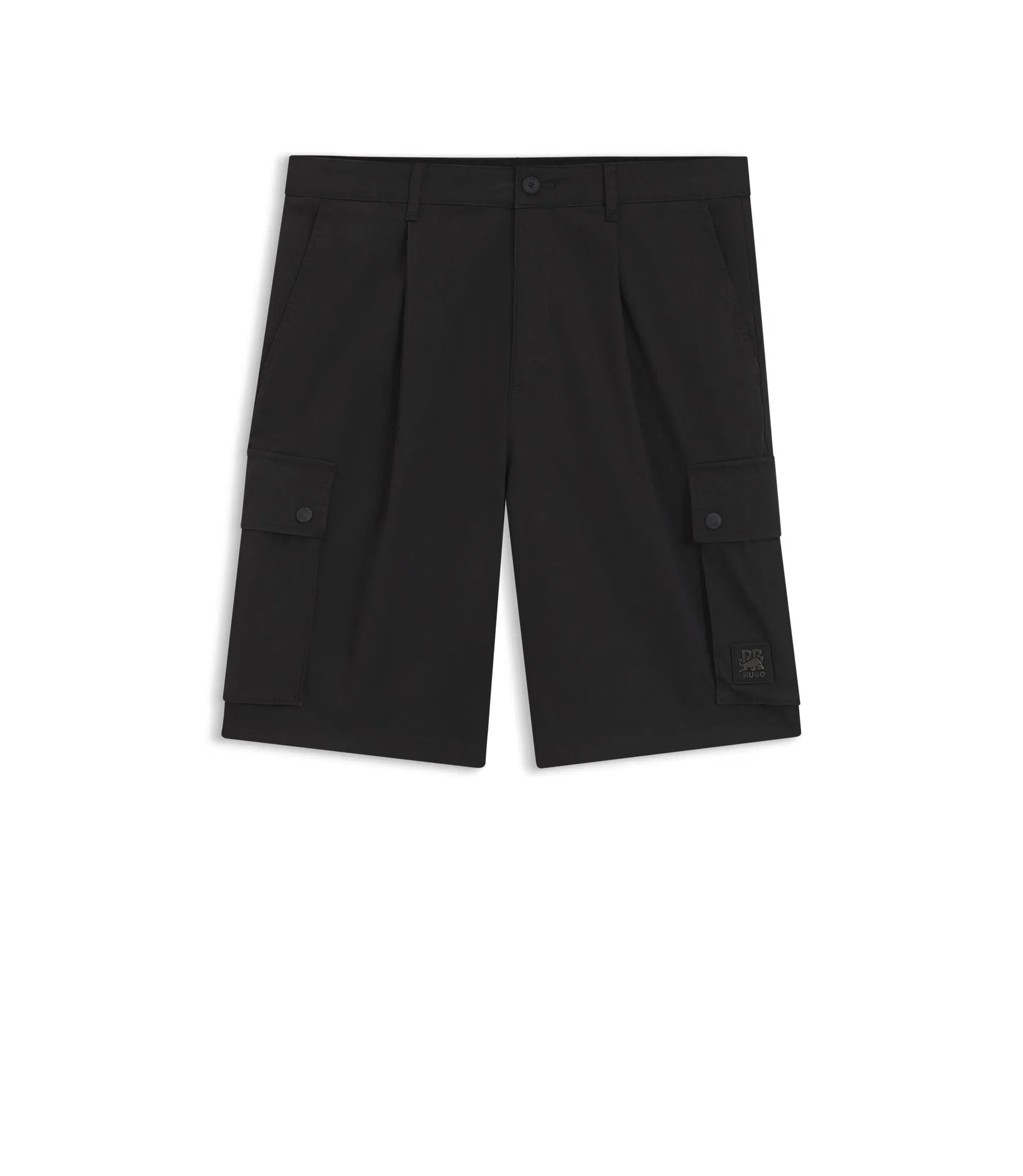 Hugo X Rb Stretch Cotton Shorts With Bull Motif Black