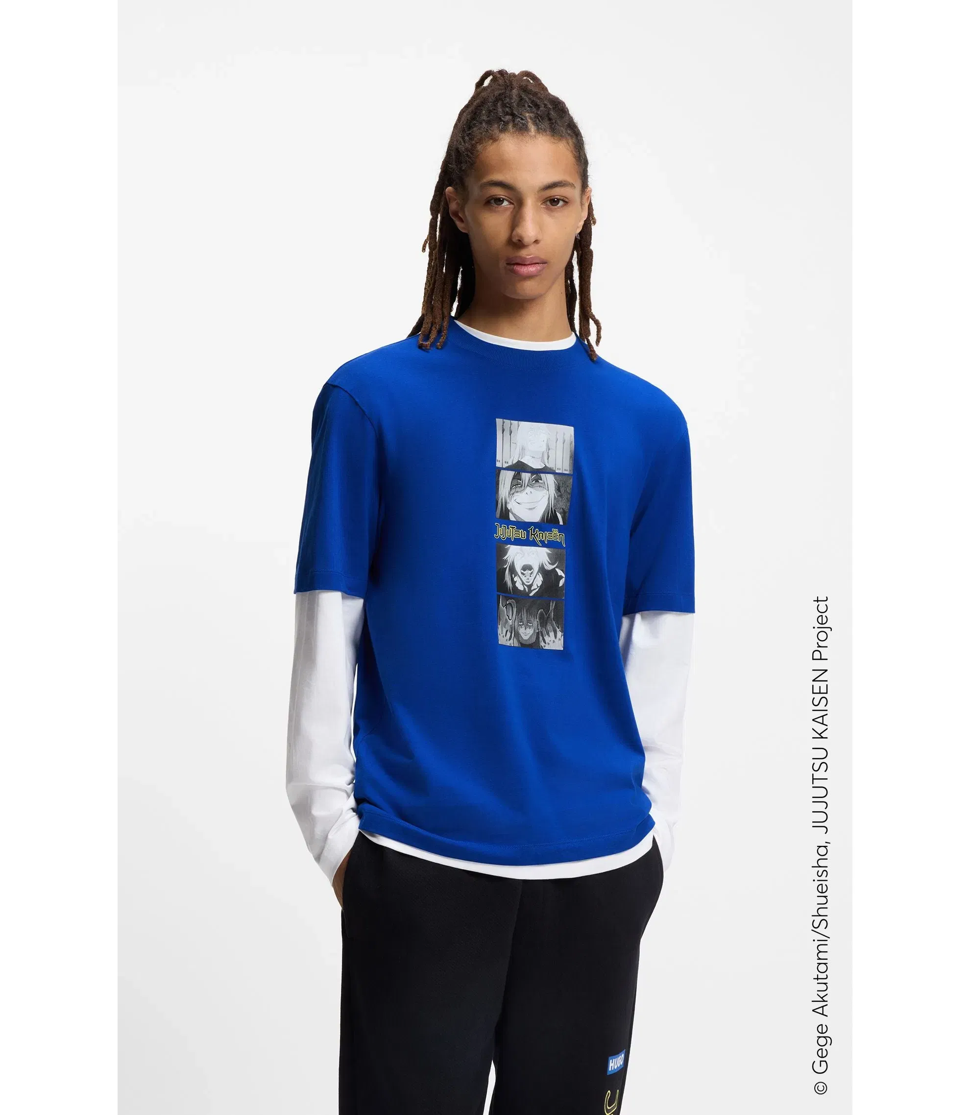 Hugo X Jujutsu Kaisen T Shirt With Character Print Light Blue