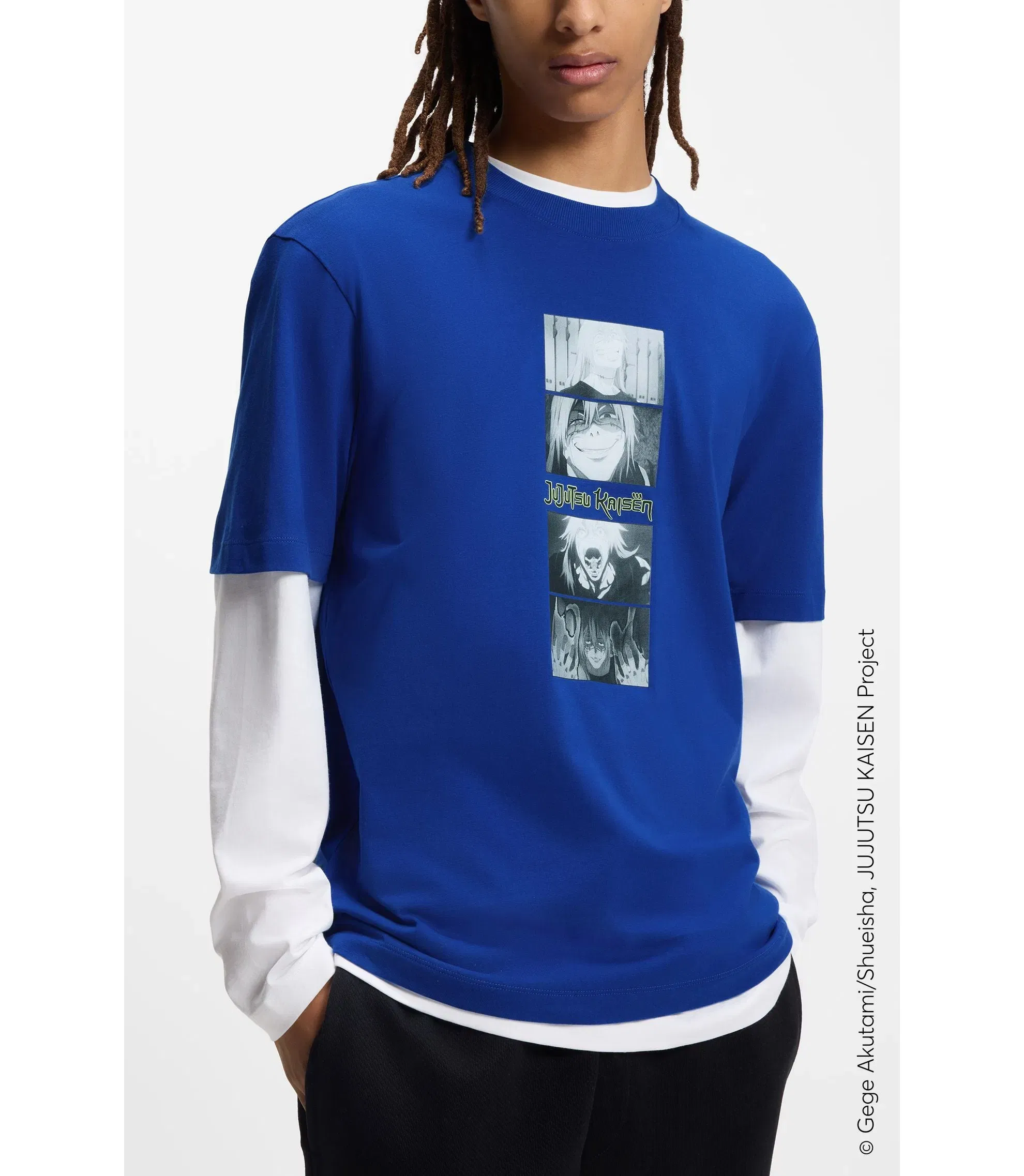 Hugo X Jujutsu Kaisen T Shirt With Character Print Light Blue