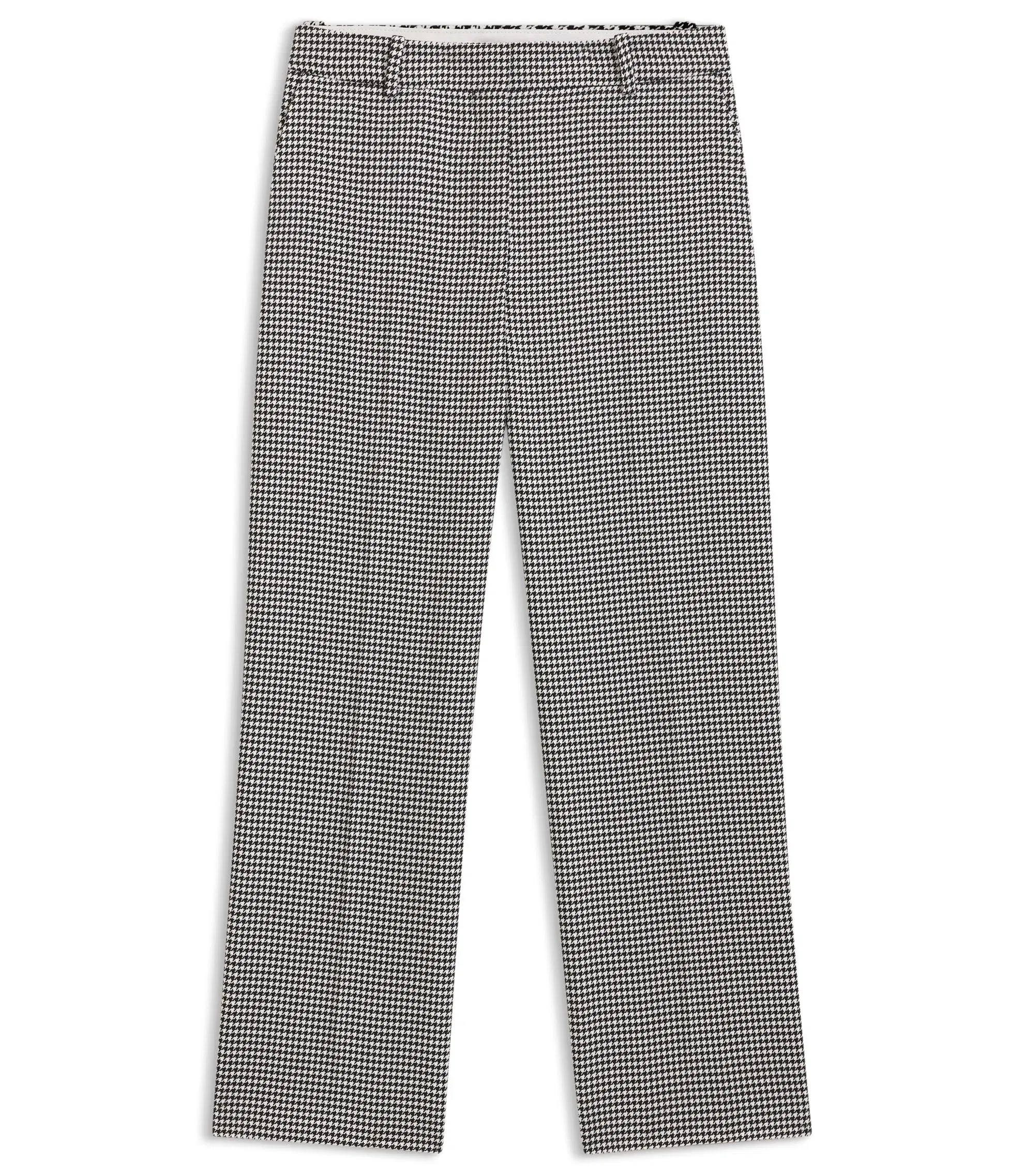Hugo Houndstooth Straight Leg Trousers In Stretch Fabric Patterned Women's