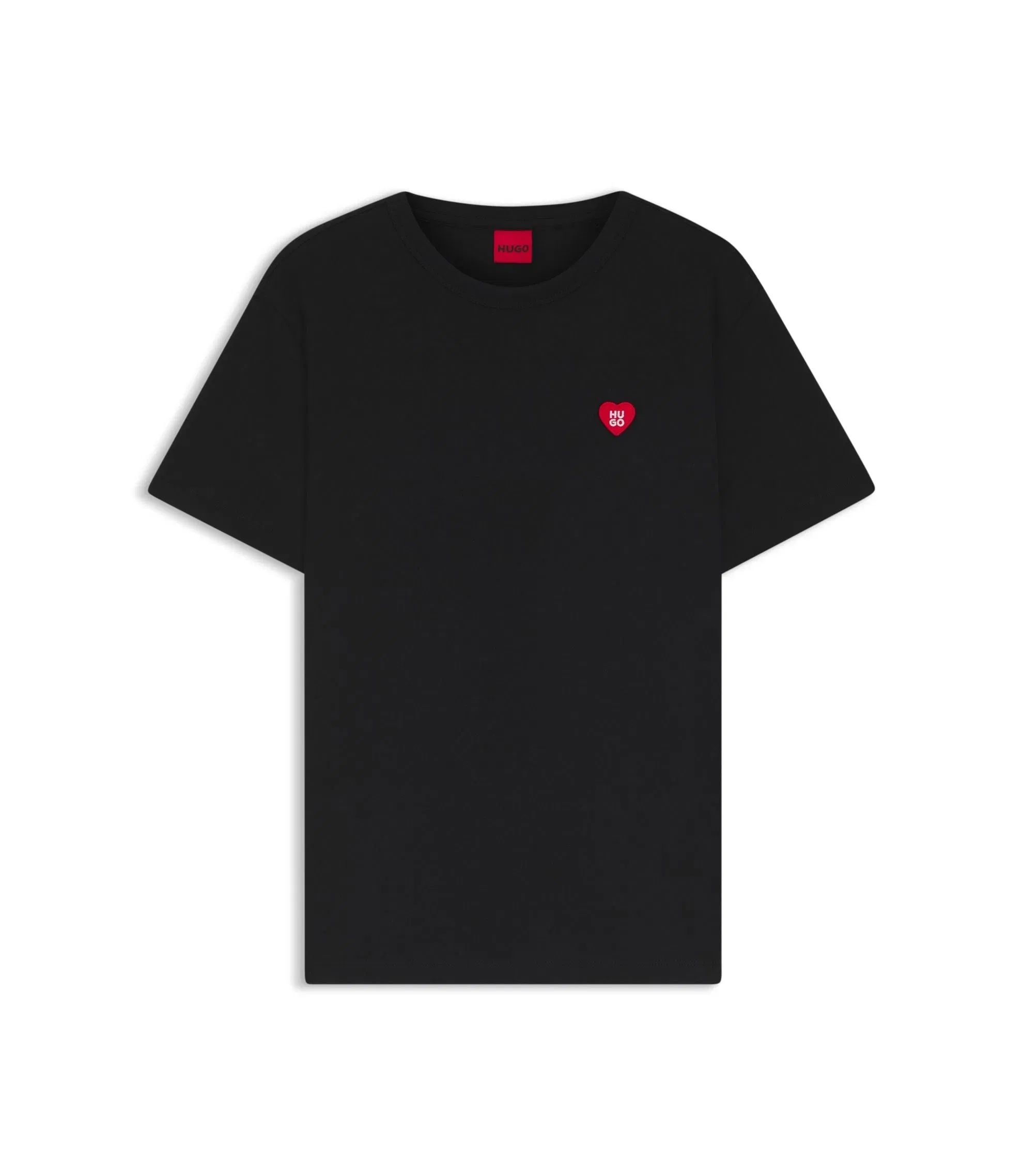 Hugo Heart Logo T-Shirt In Cotton Jersey Black Women's
