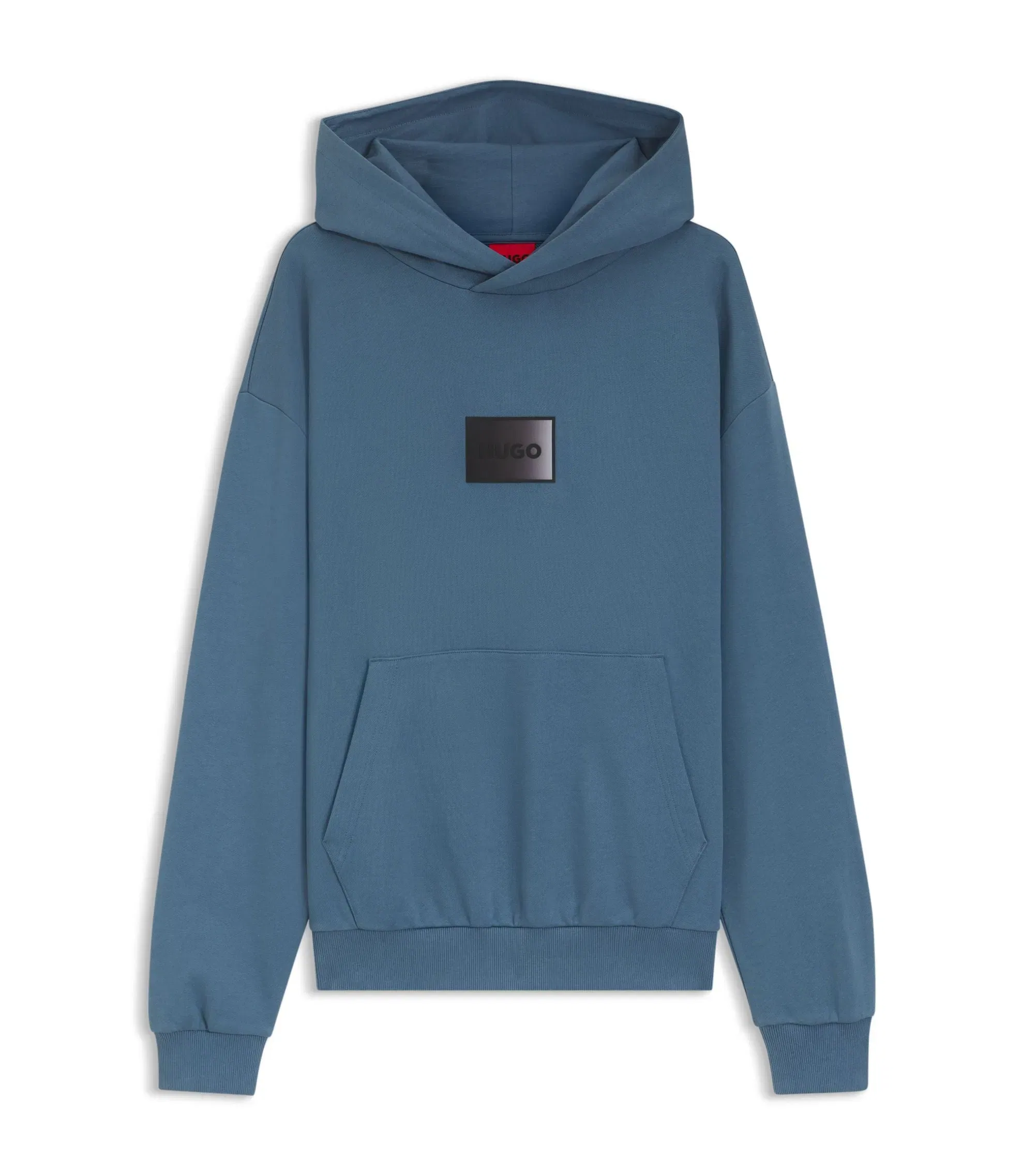 Hugo Gradient Logo Hoodie In Cotton Terry Light Blue