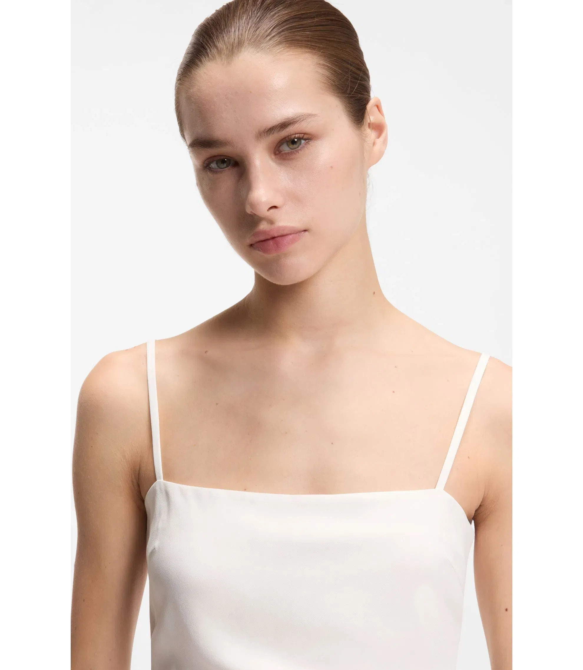 Hugo Gathered Bandeau Top With Straps White Women's