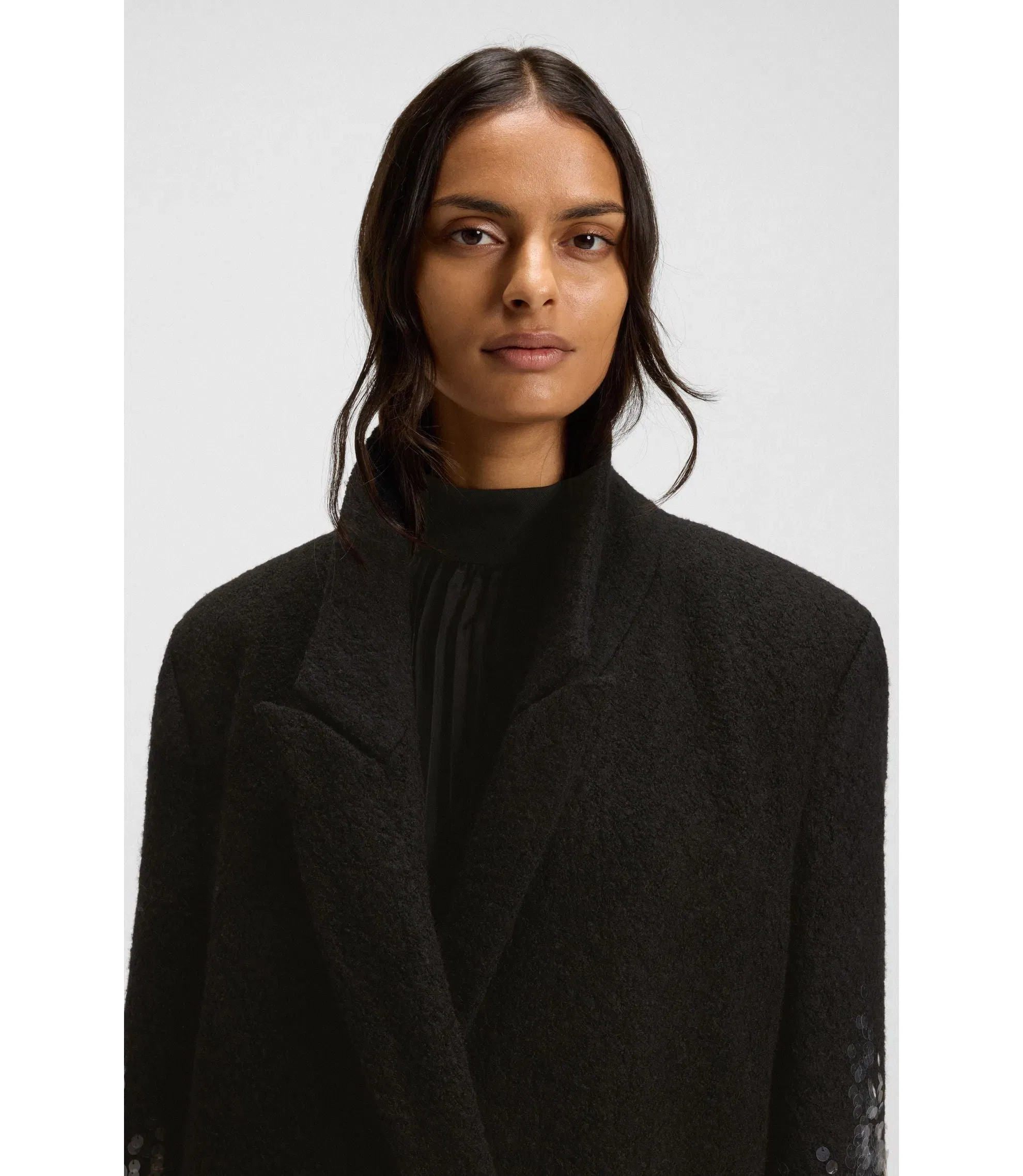 Boss Formal Coat With Sequin Embellishments Patterned Women's