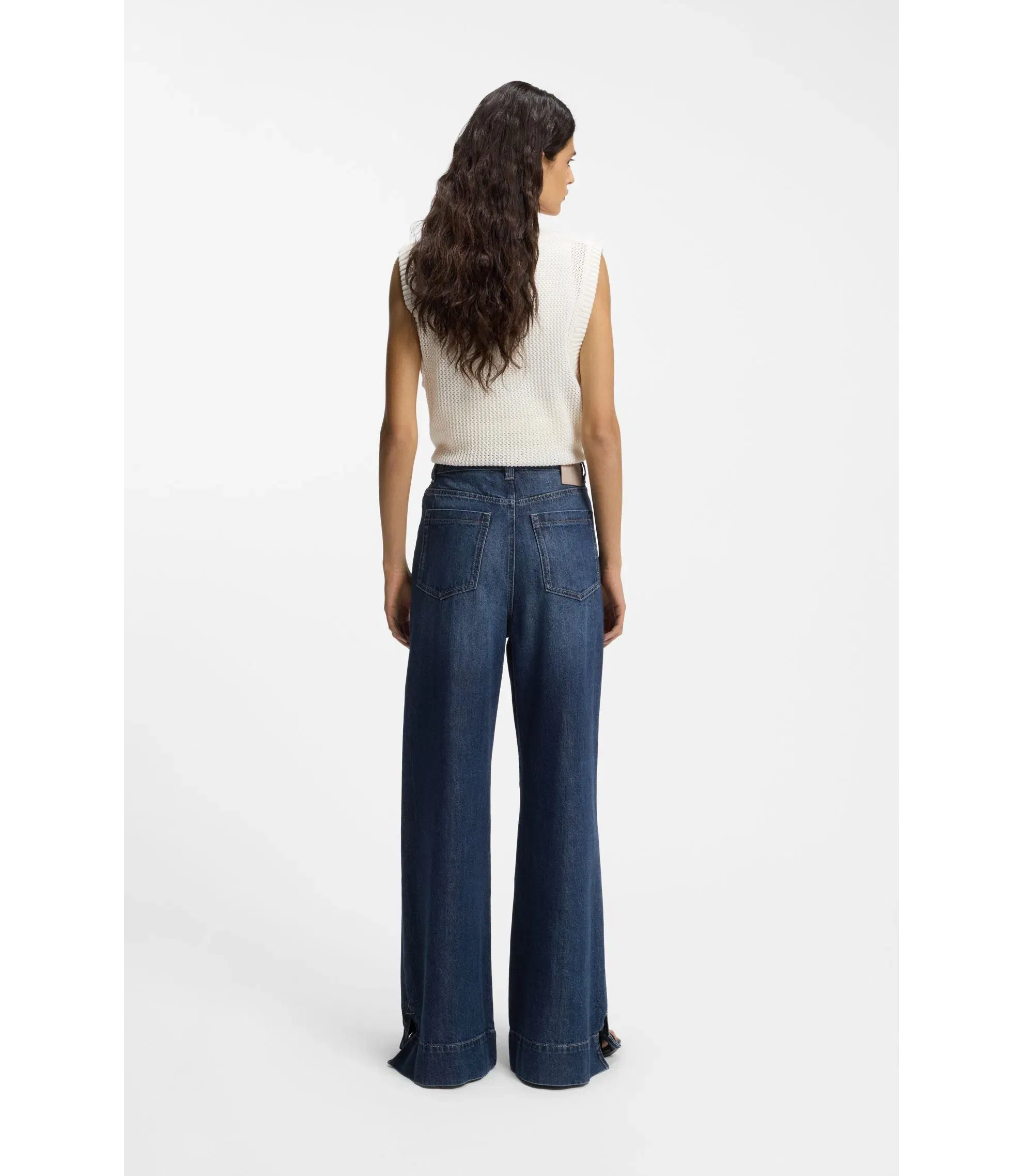 Boss Flared Fit Jeans In Blue Denim Dark Blue Women's