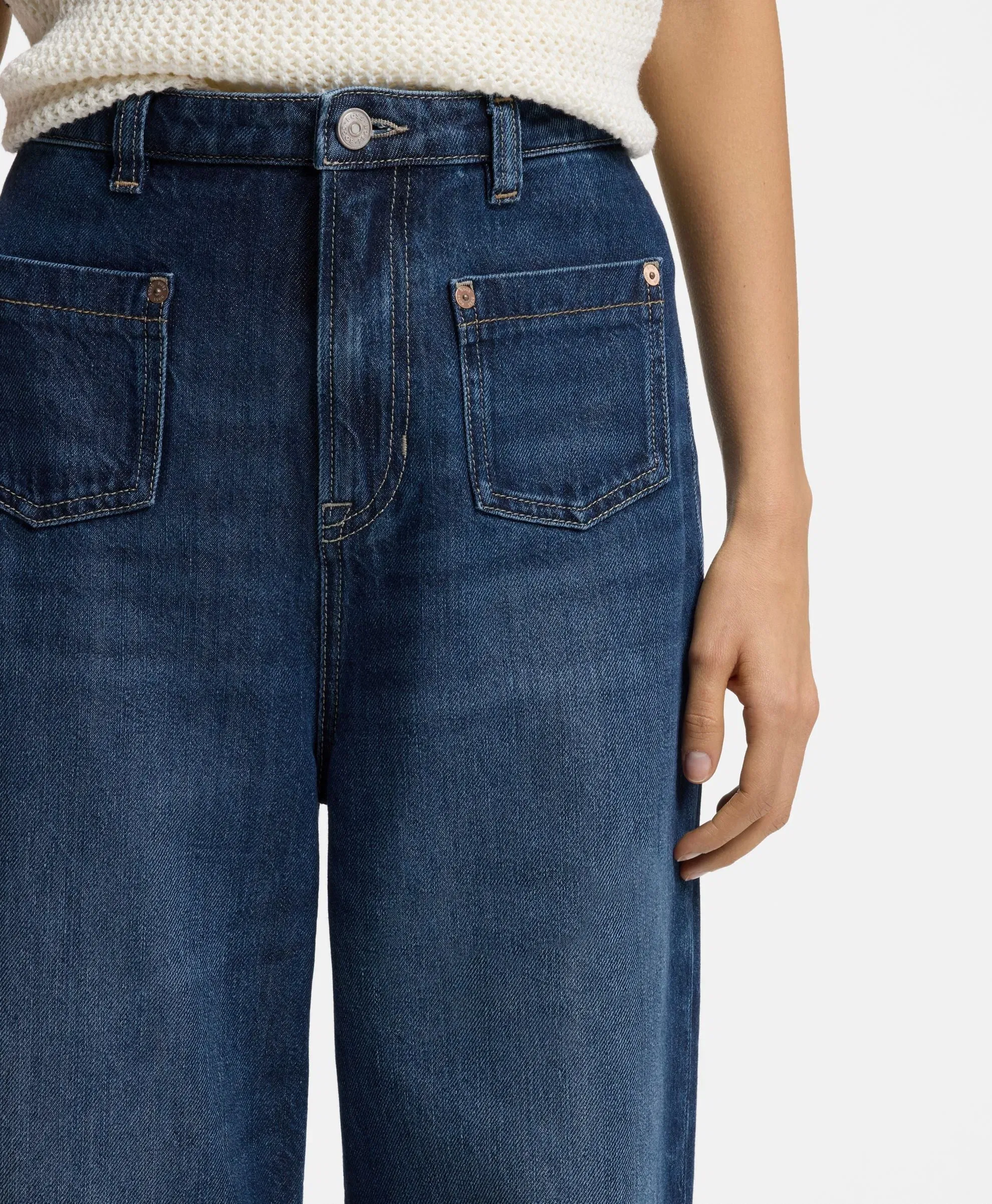 Boss Flared Fit Jeans In Blue Denim Dark Blue Women's