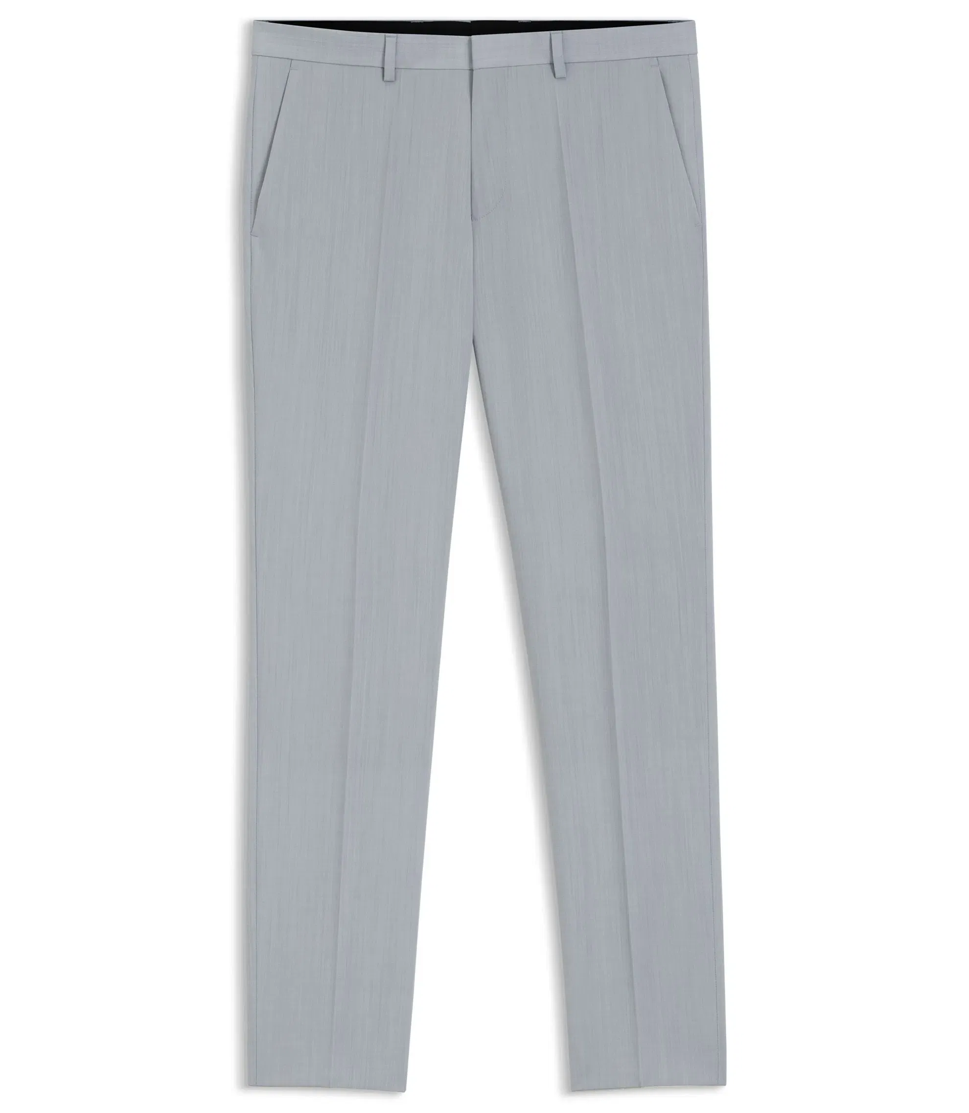 Hugo Extra Slim Fit Trousers In Wool Blend Poplin Light Blue