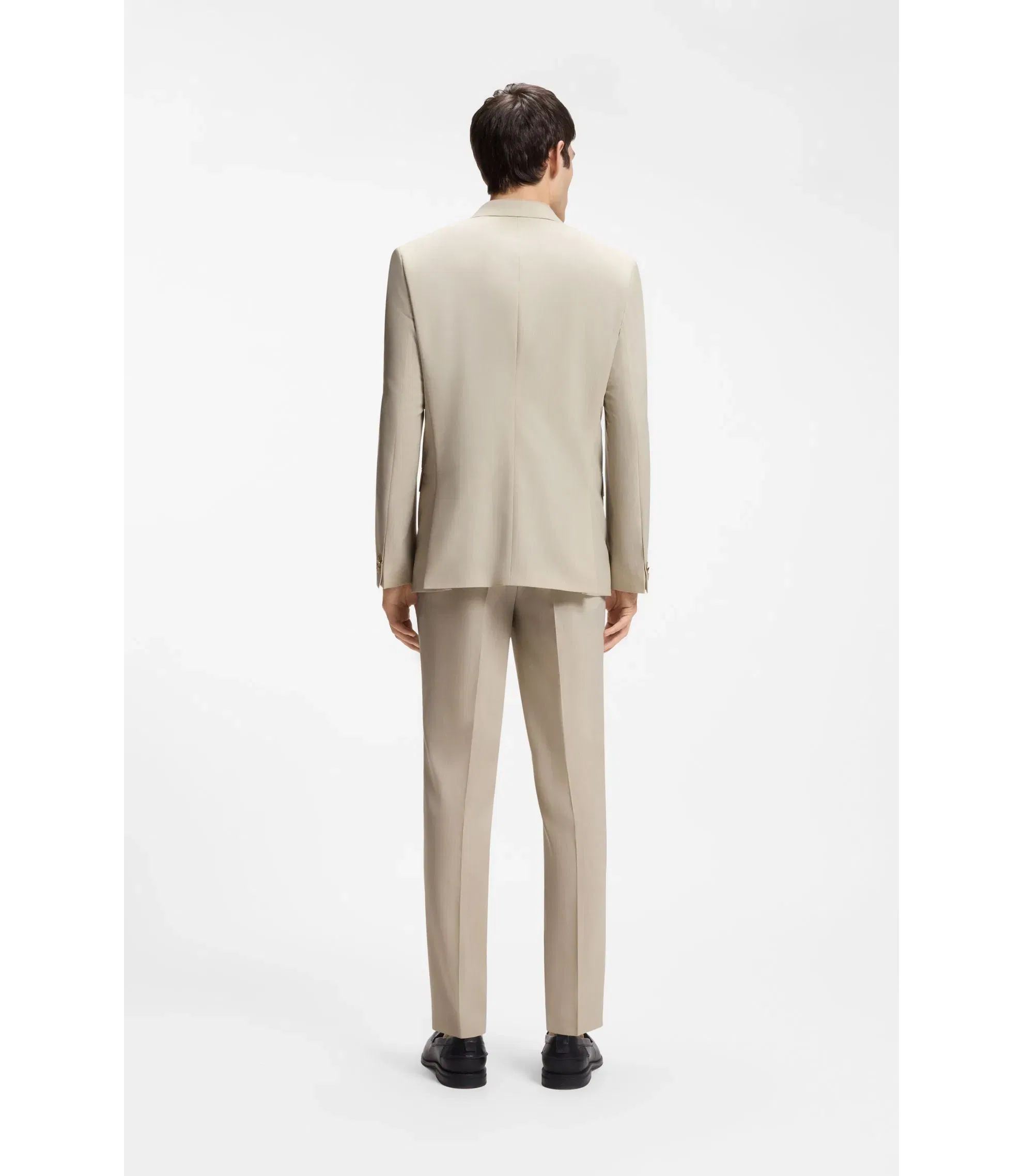Hugo Extra Slim Fit Suit Jacket In Wool Blend Poplin Beige