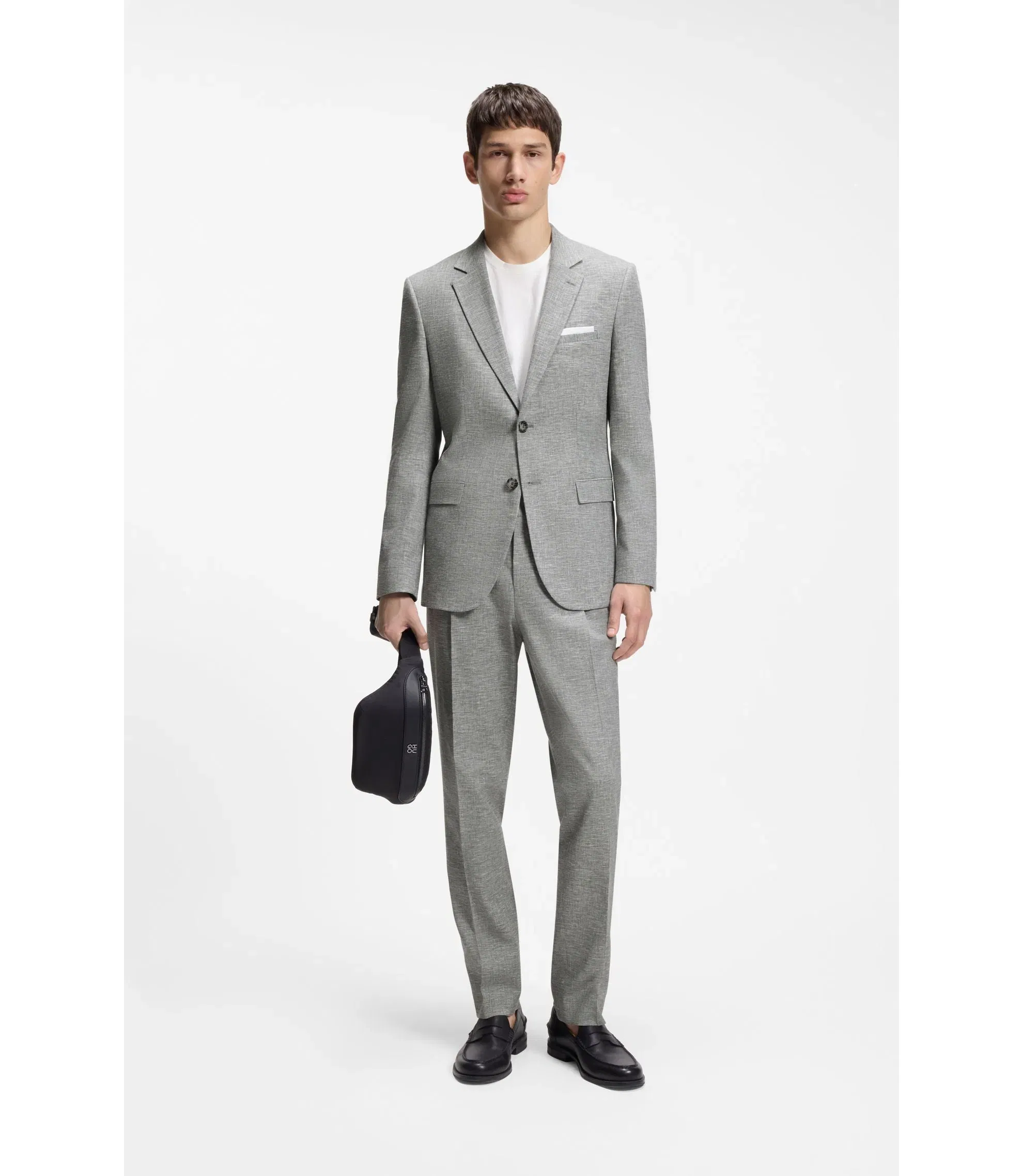 Hugo Extra Slim Fit Jacket In Performance Sharkskin Dark Grey