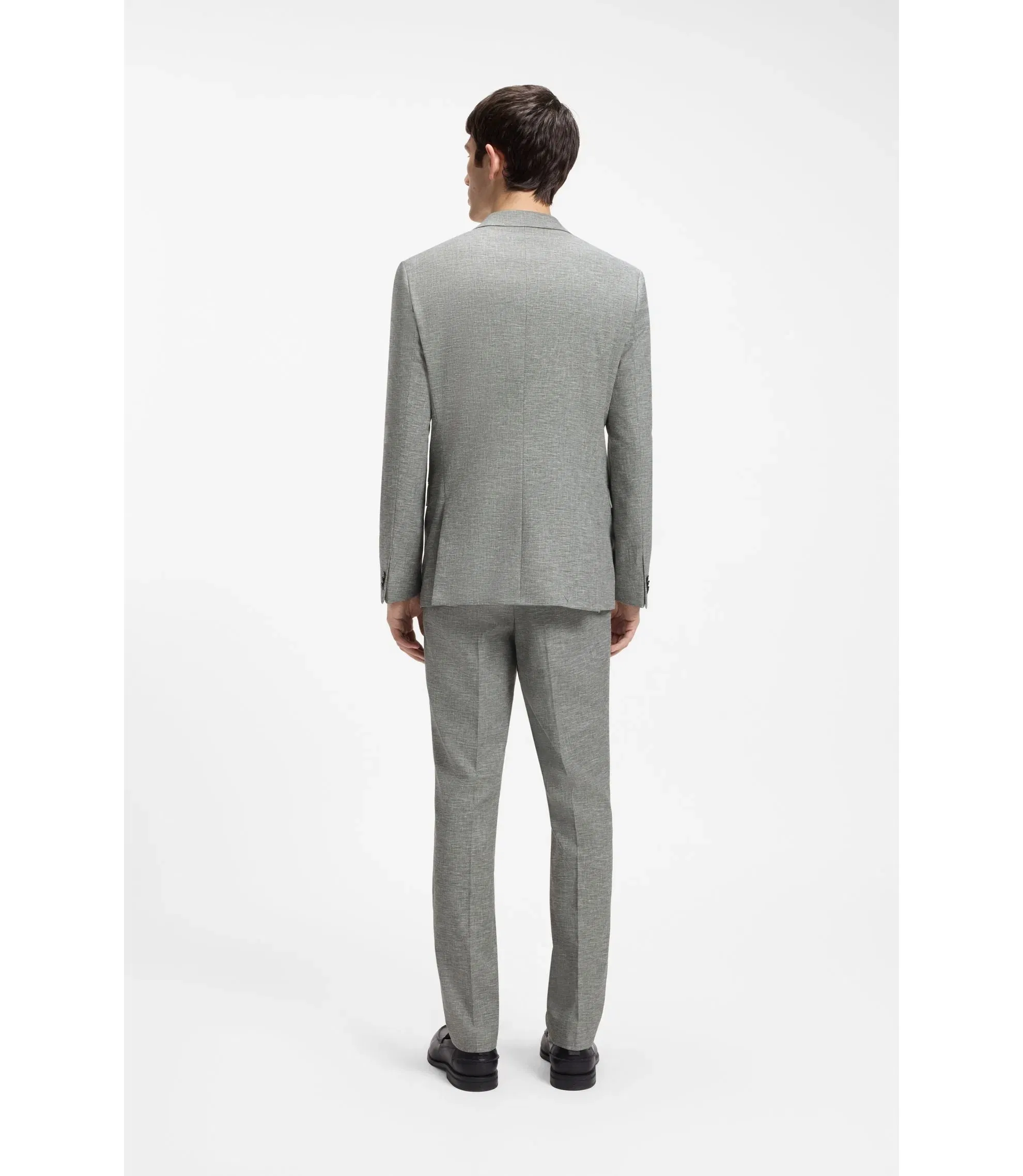 Hugo Extra Slim Fit Jacket In Performance Sharkskin Dark Grey