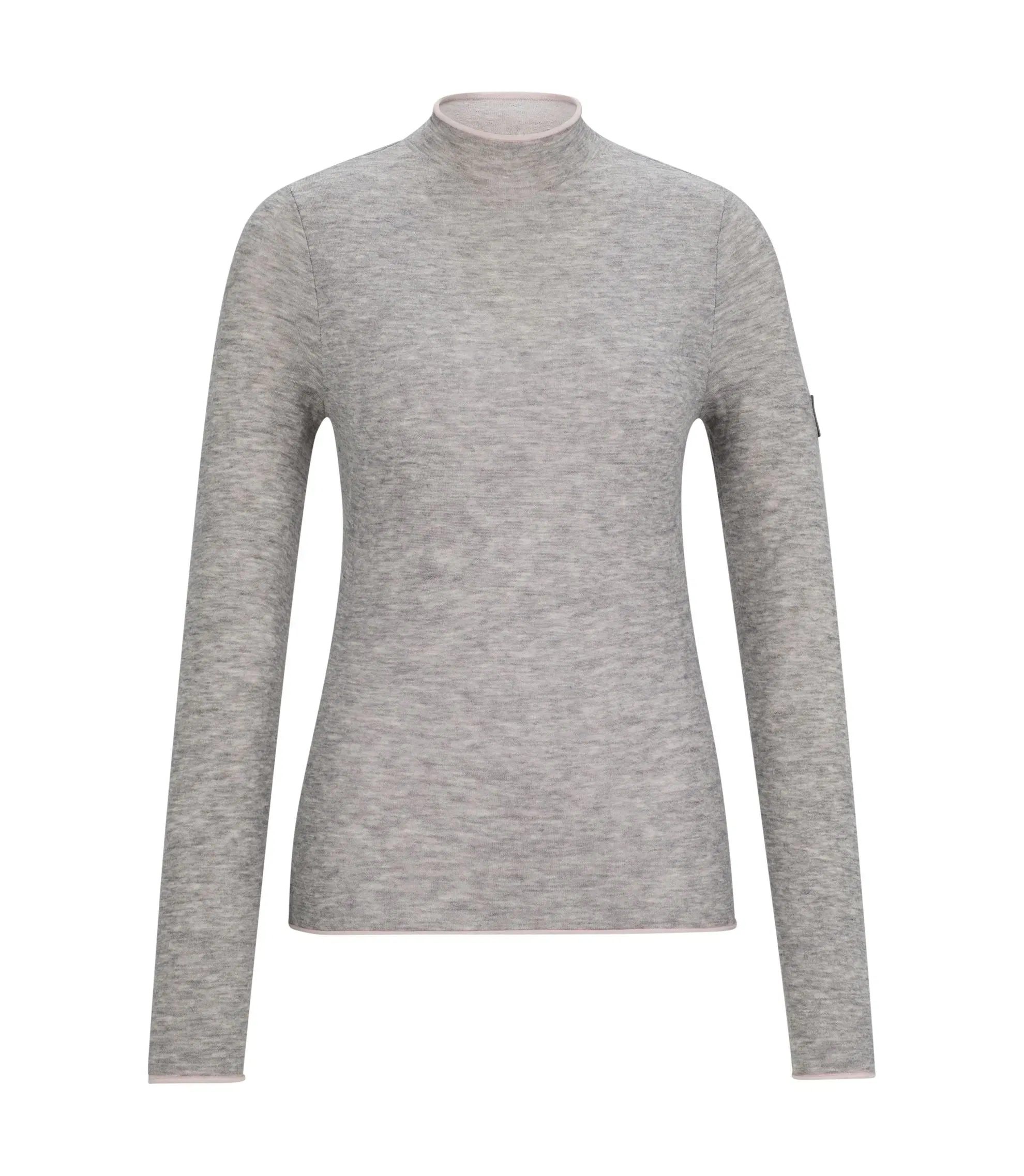 Boss Equestrian Soft Knit Sweater With Two Tone Effect Silver Women's