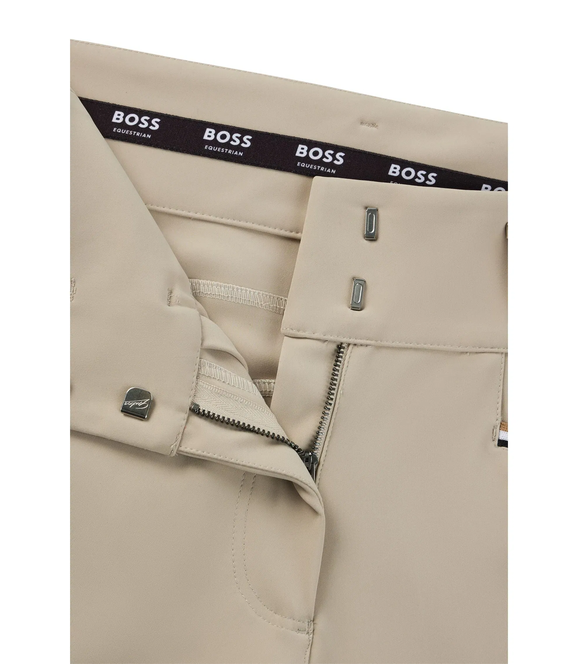 Boss Equestrian Knee Grip Breeches With High Waist Beige Women's