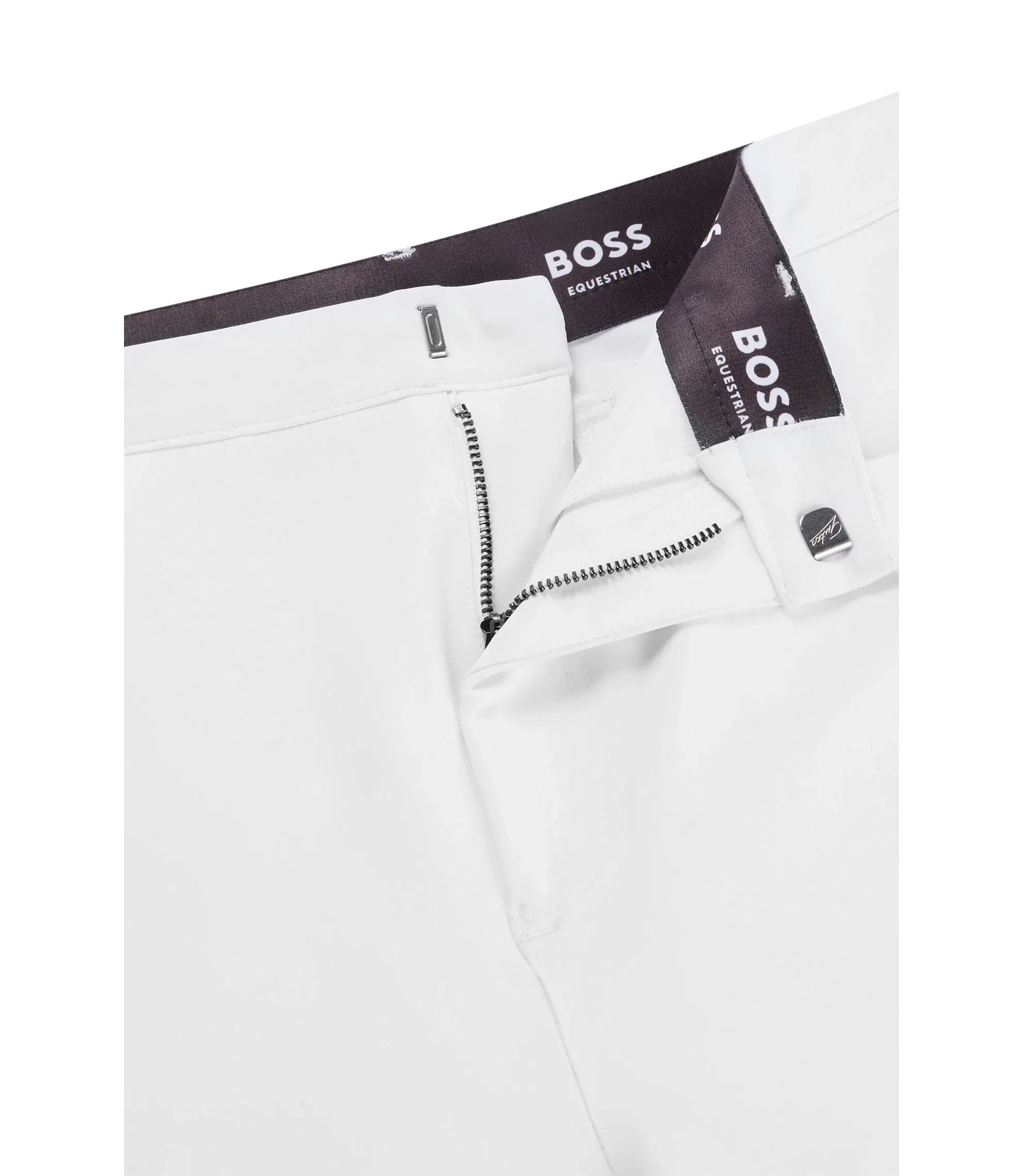 Boss Equestrian Knee Grip Breeches In Power Stretch Material White