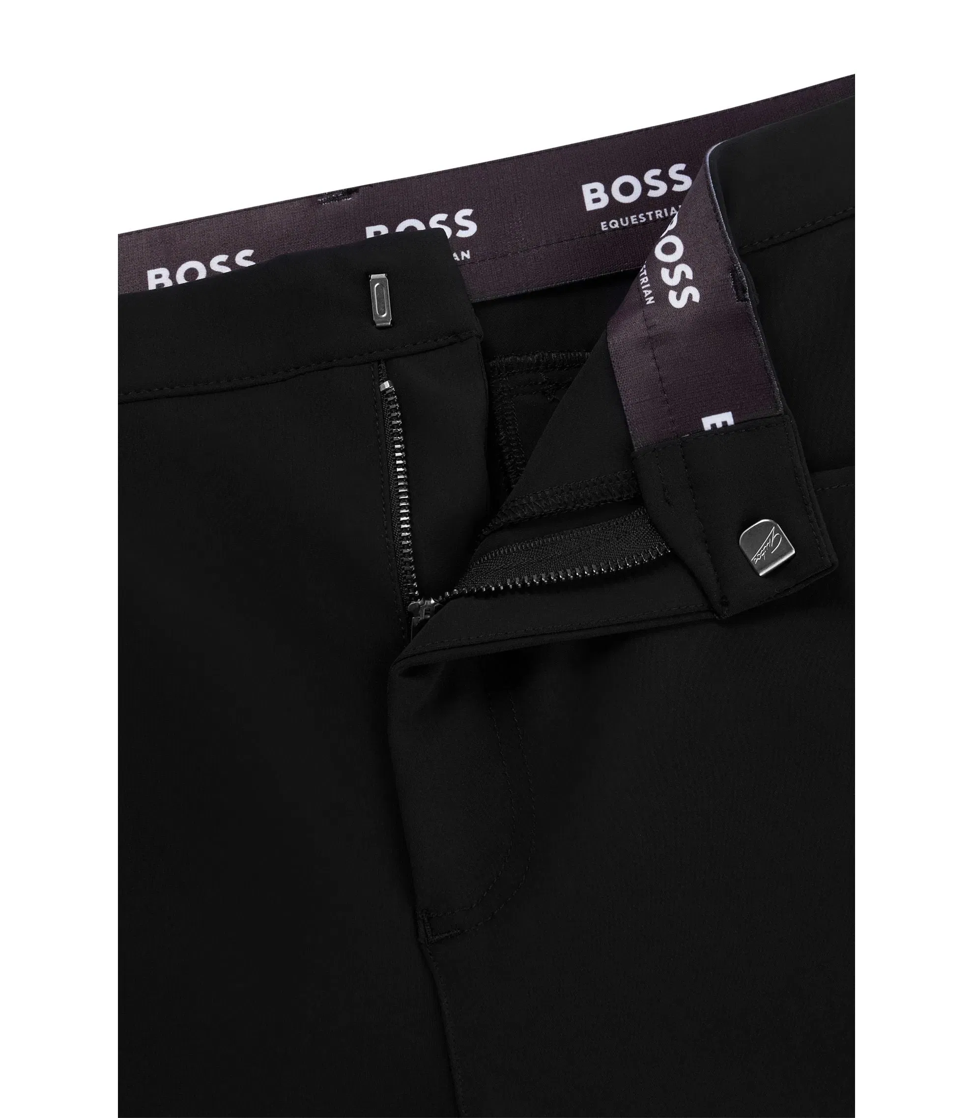 Boss Equestrian Knee Grip Breeches In Power Stretch Material Black