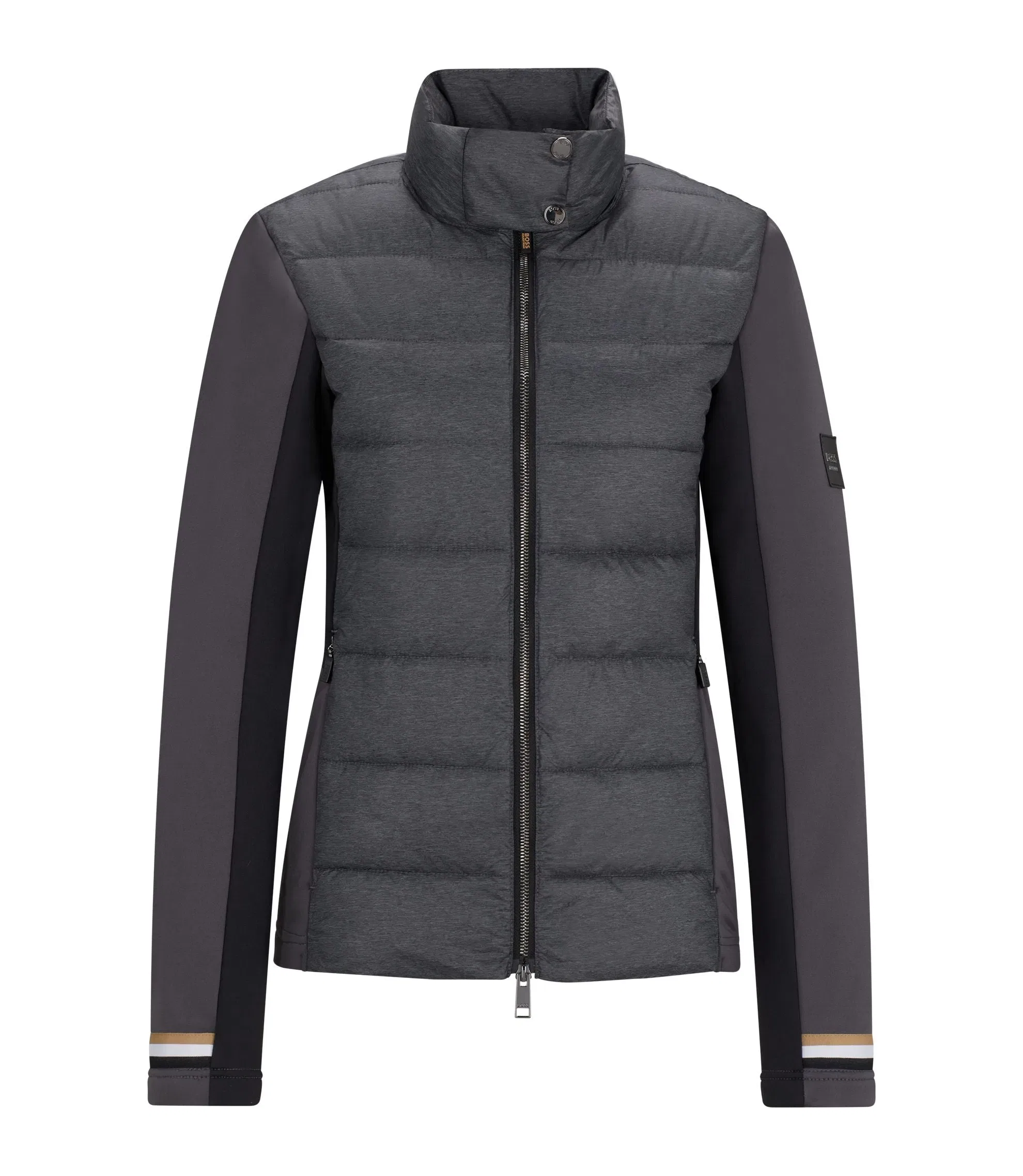 Boss Equestrian Hybrid Puffer Jacket With Water Repellent Finish Silver Women's