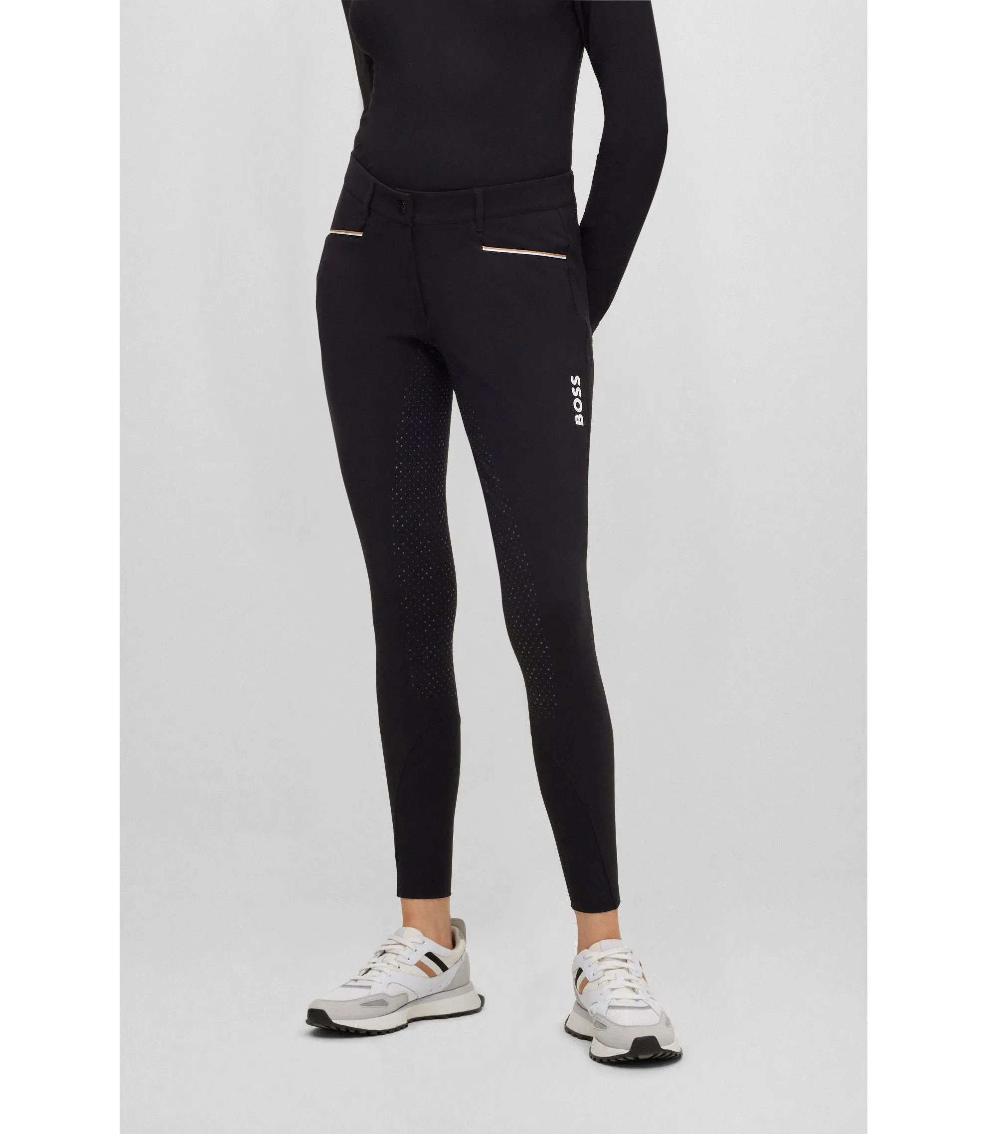 Boss Equestrian Full Grip Breeches In Power Stretch Material Black Women's
