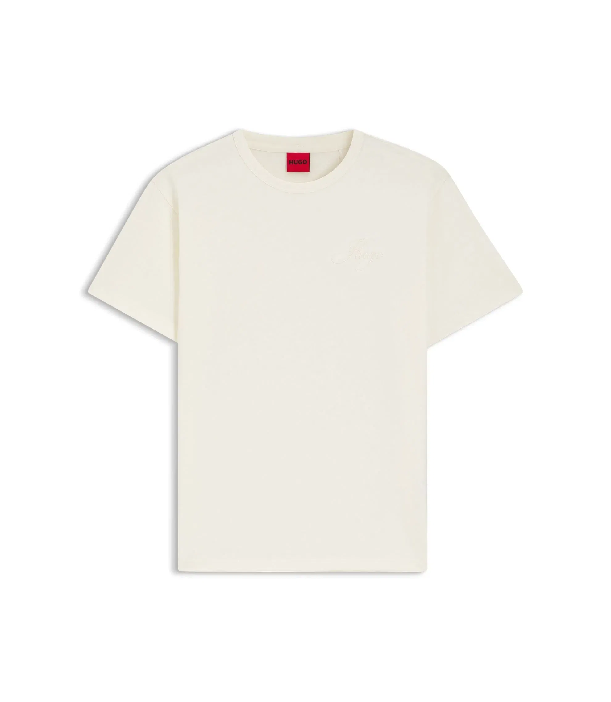 Hugo Embroidered Logo T-Shirt In Cotton Jersey White Women's