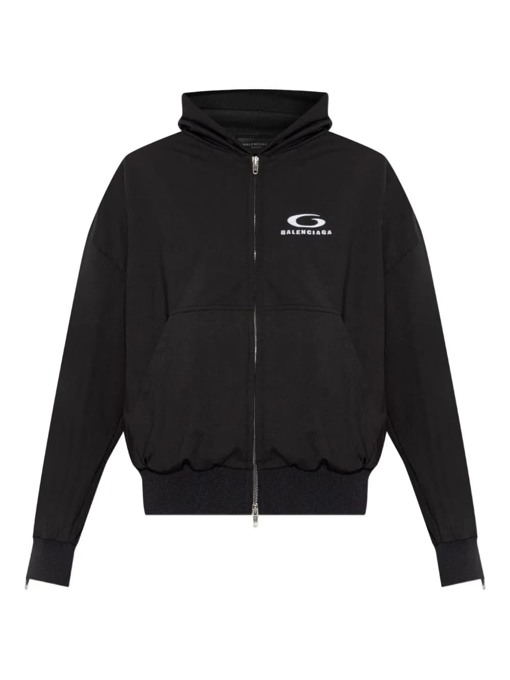 zip-up hooded jacket