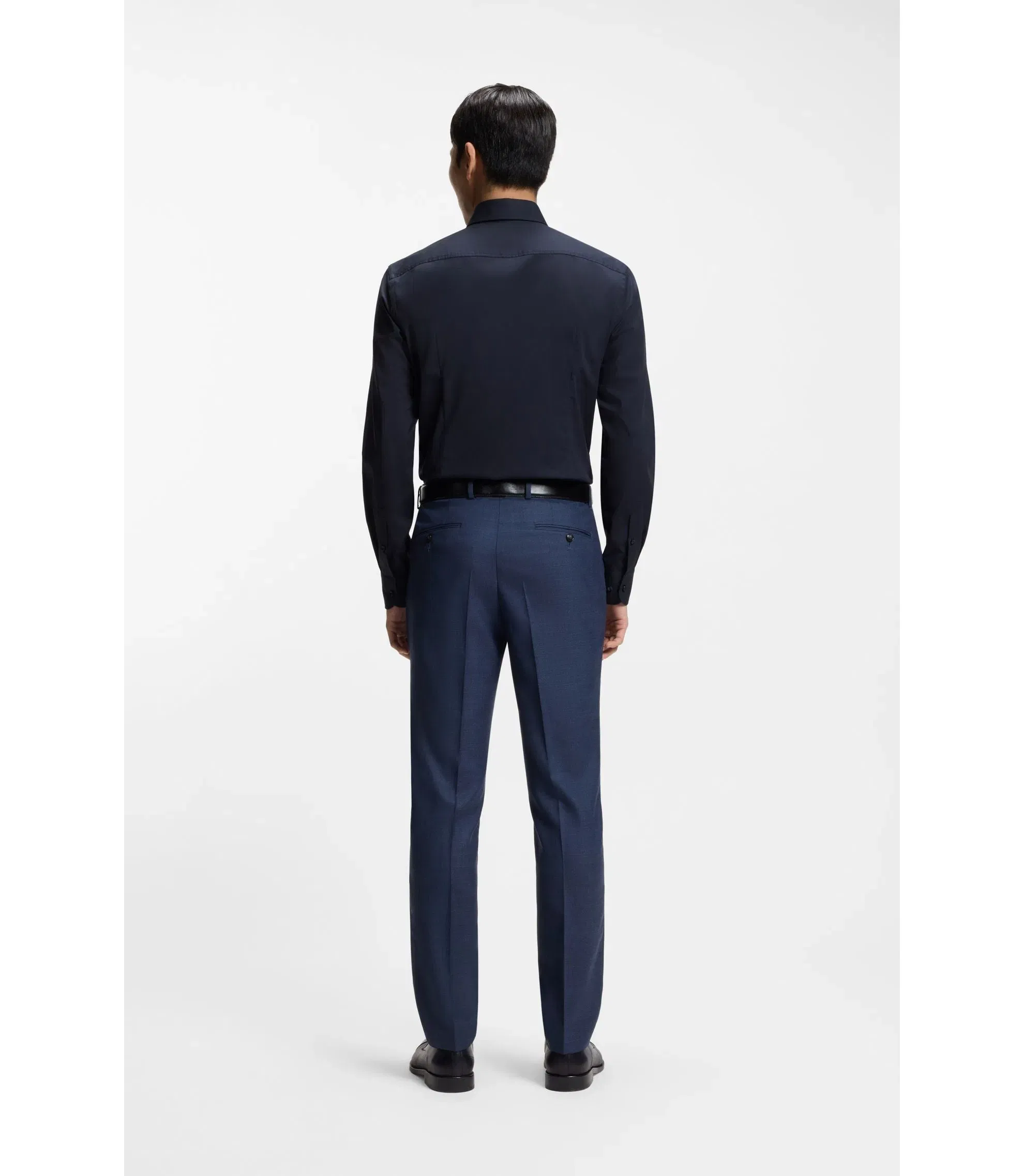 Boss Easy Iron Slim Fit Shirt In Stretch Cotton Poplin Dark Blue